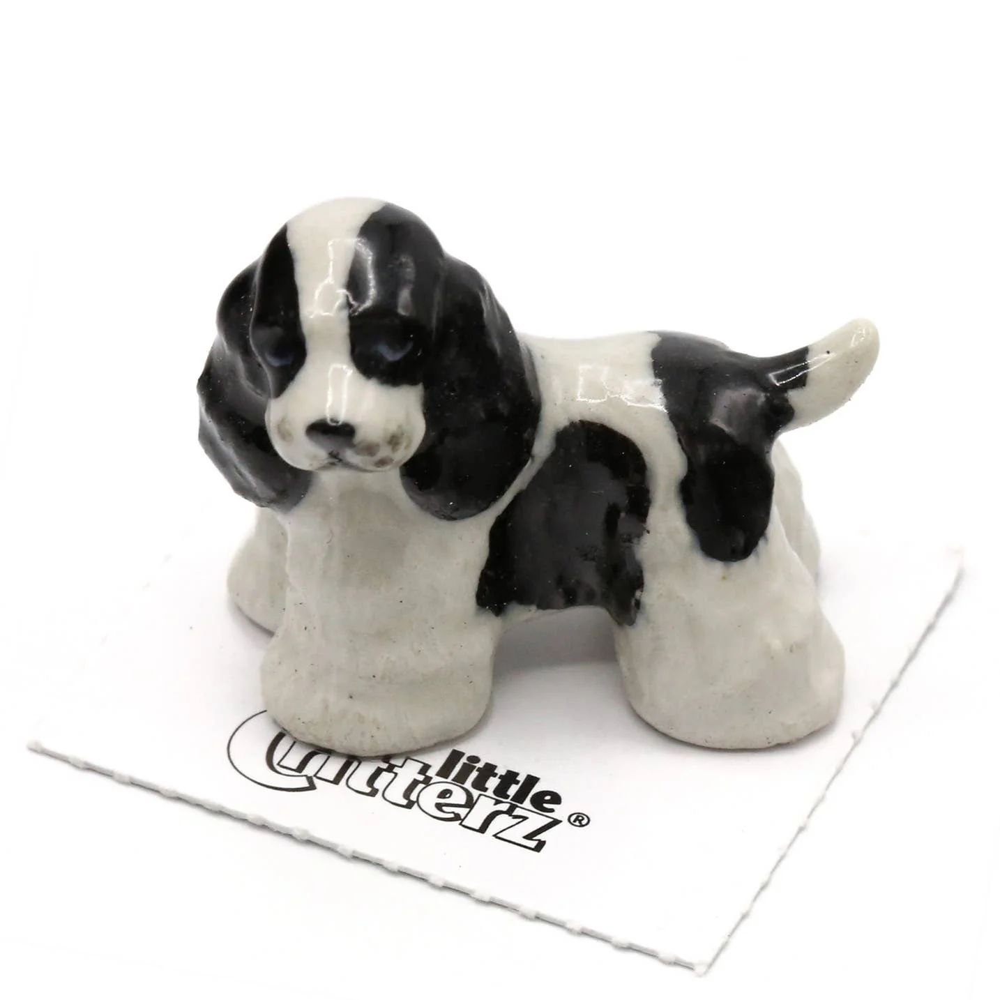 Little Critterz “Checkers” Cavalier King Charles Spaniel Porcelain Figurine