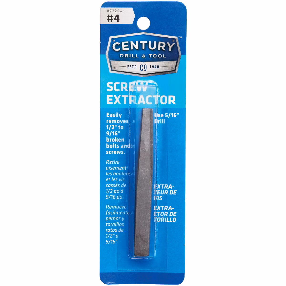 Century Drill & Tool #4 Straight Flute Screw Extractor