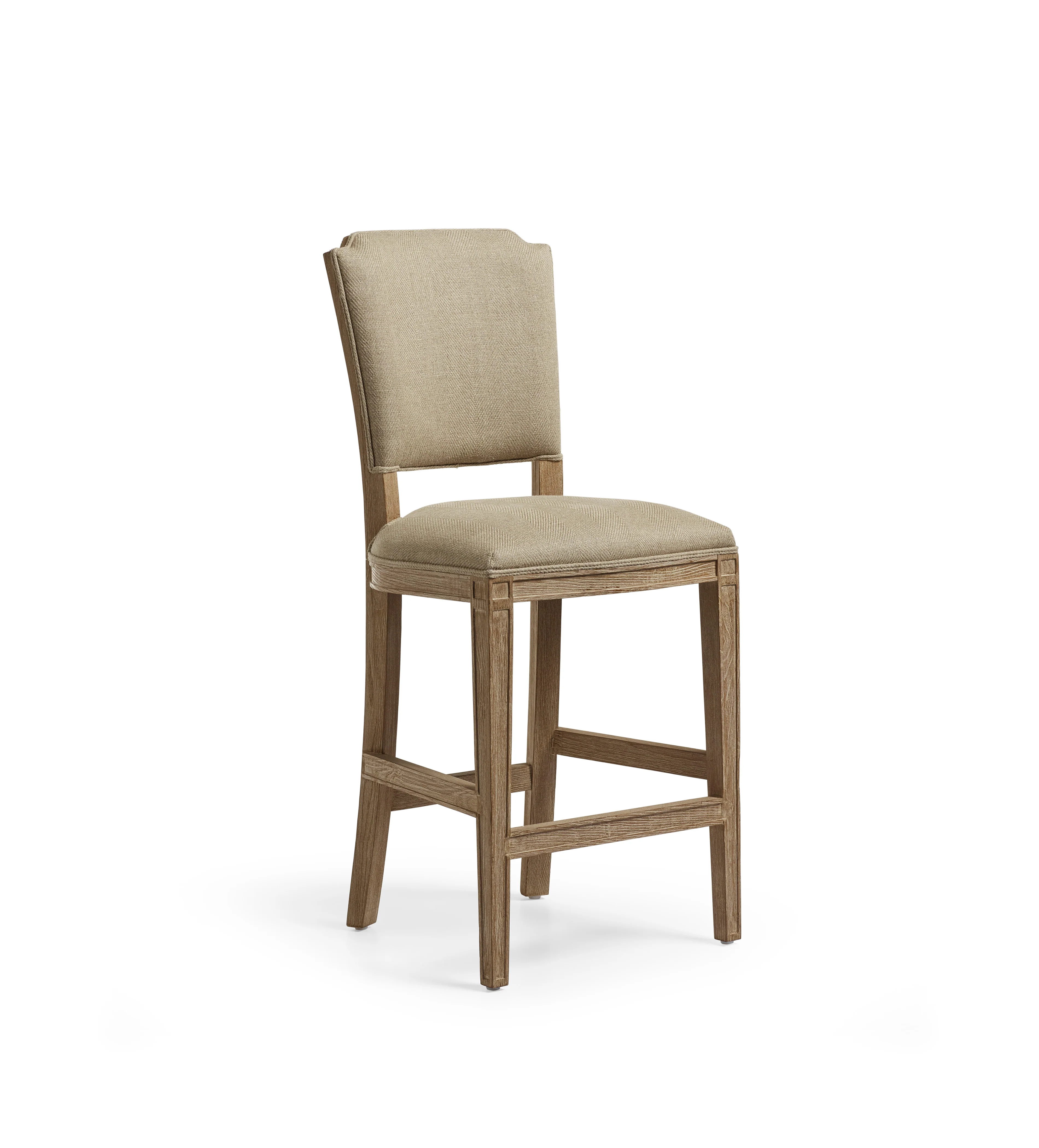 Camaret Bar Stool – Weathered Oak/Wild Oats Wide Herringbone