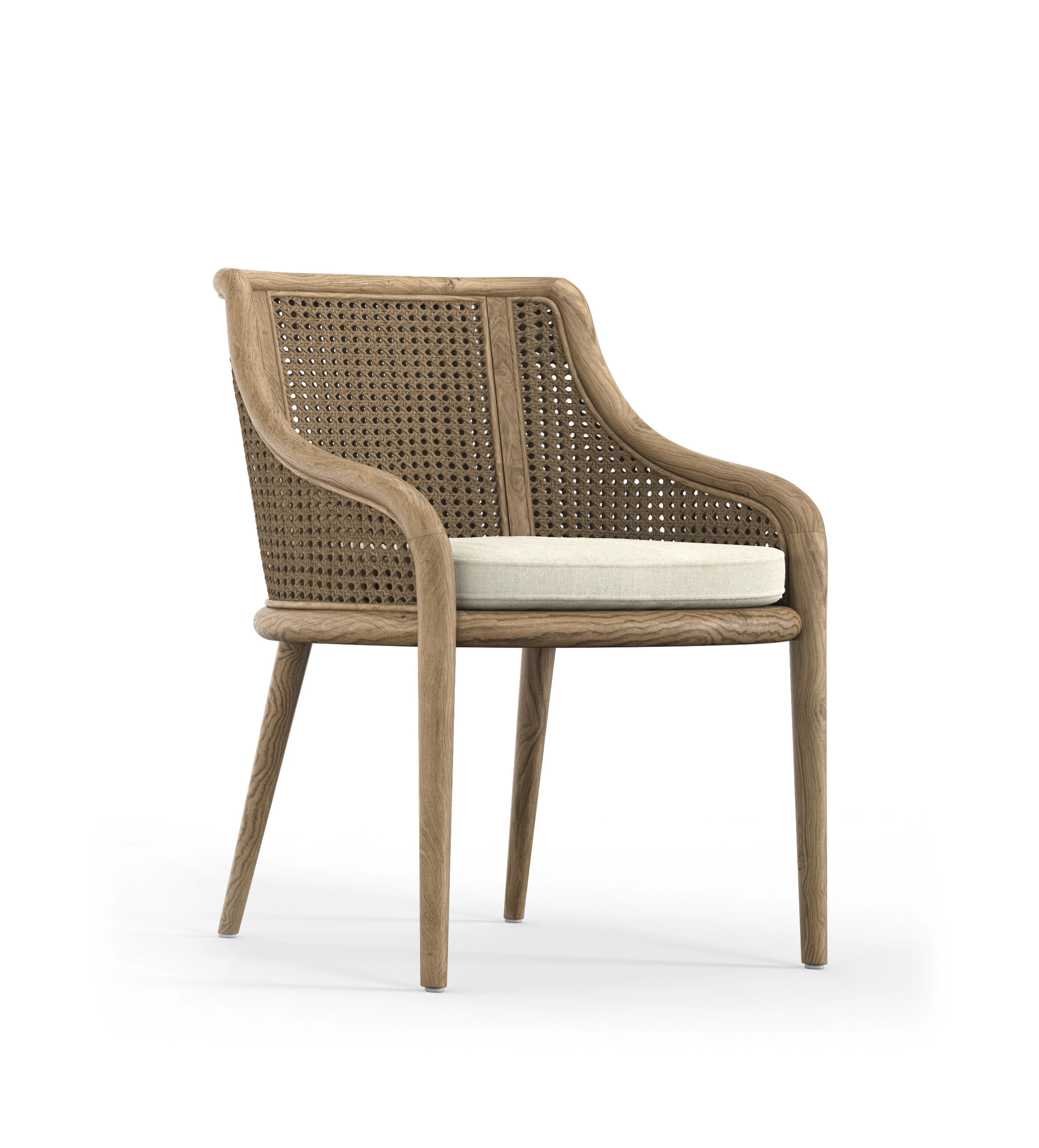 Carlos Cane Dining Chair – Weathered Oak/Natural