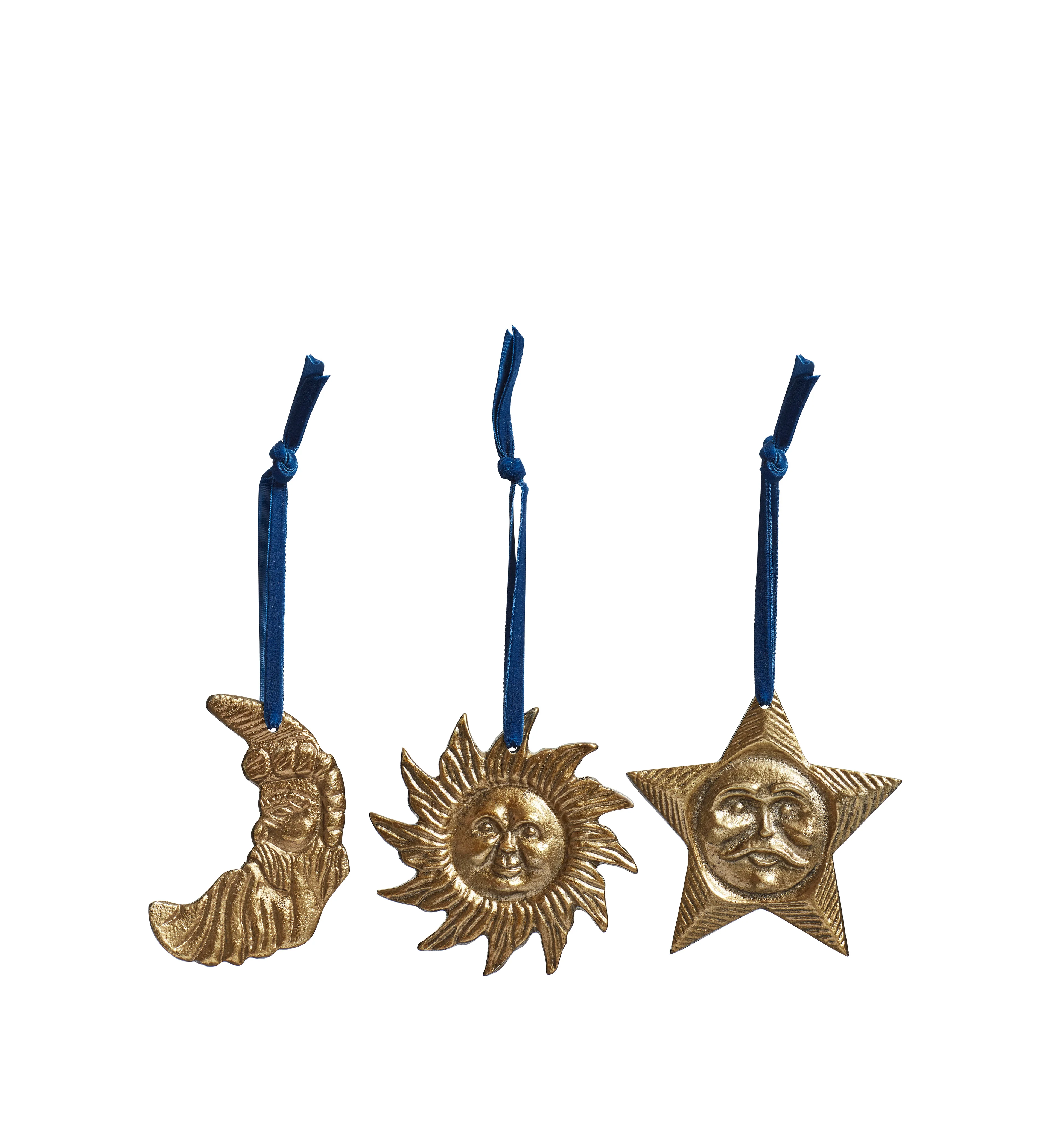 Celestial Hanging Decorations – Set of Three – Antique Brass