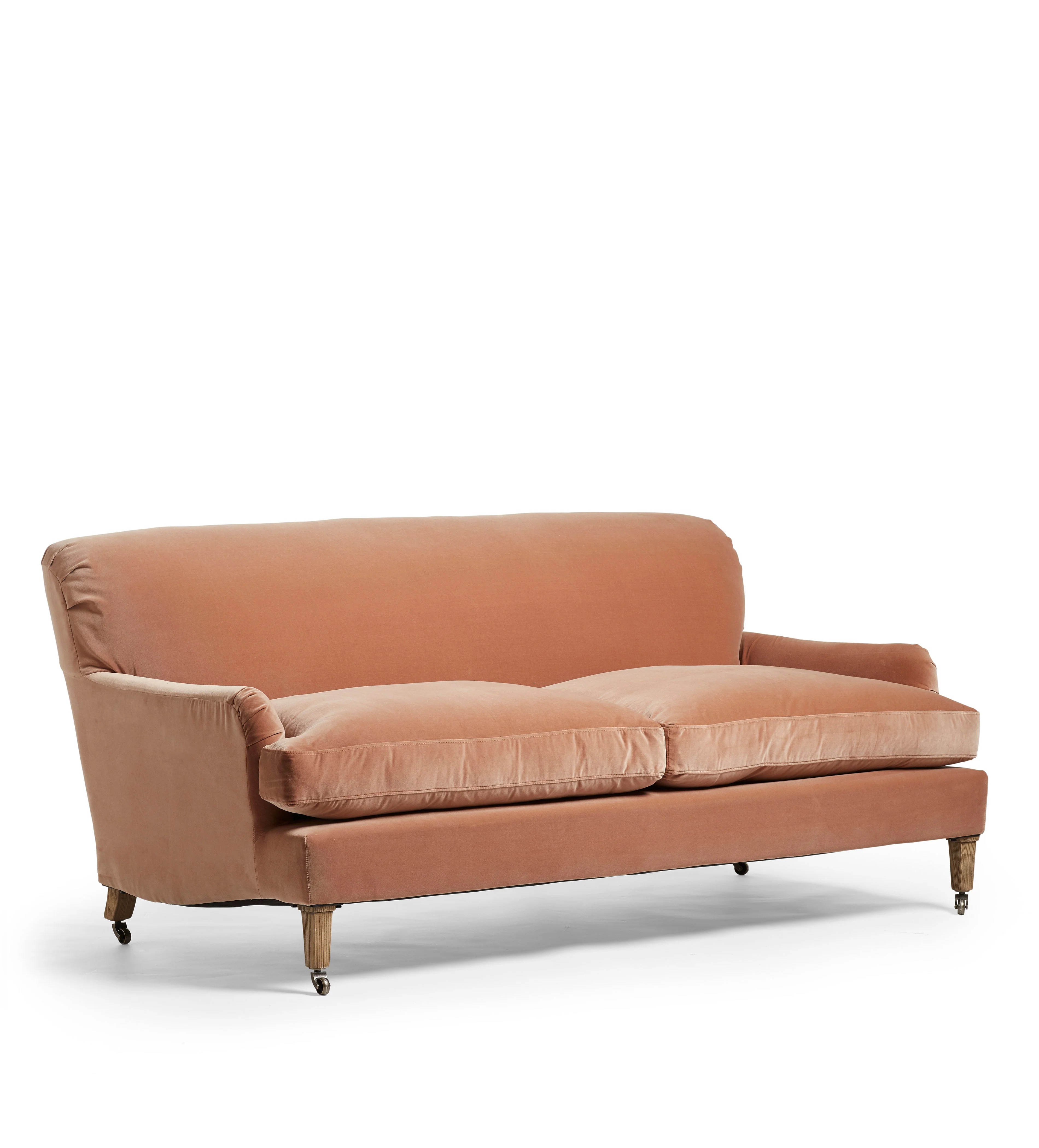 Coleridge Velvet 3-Seater Sofa – Apricot