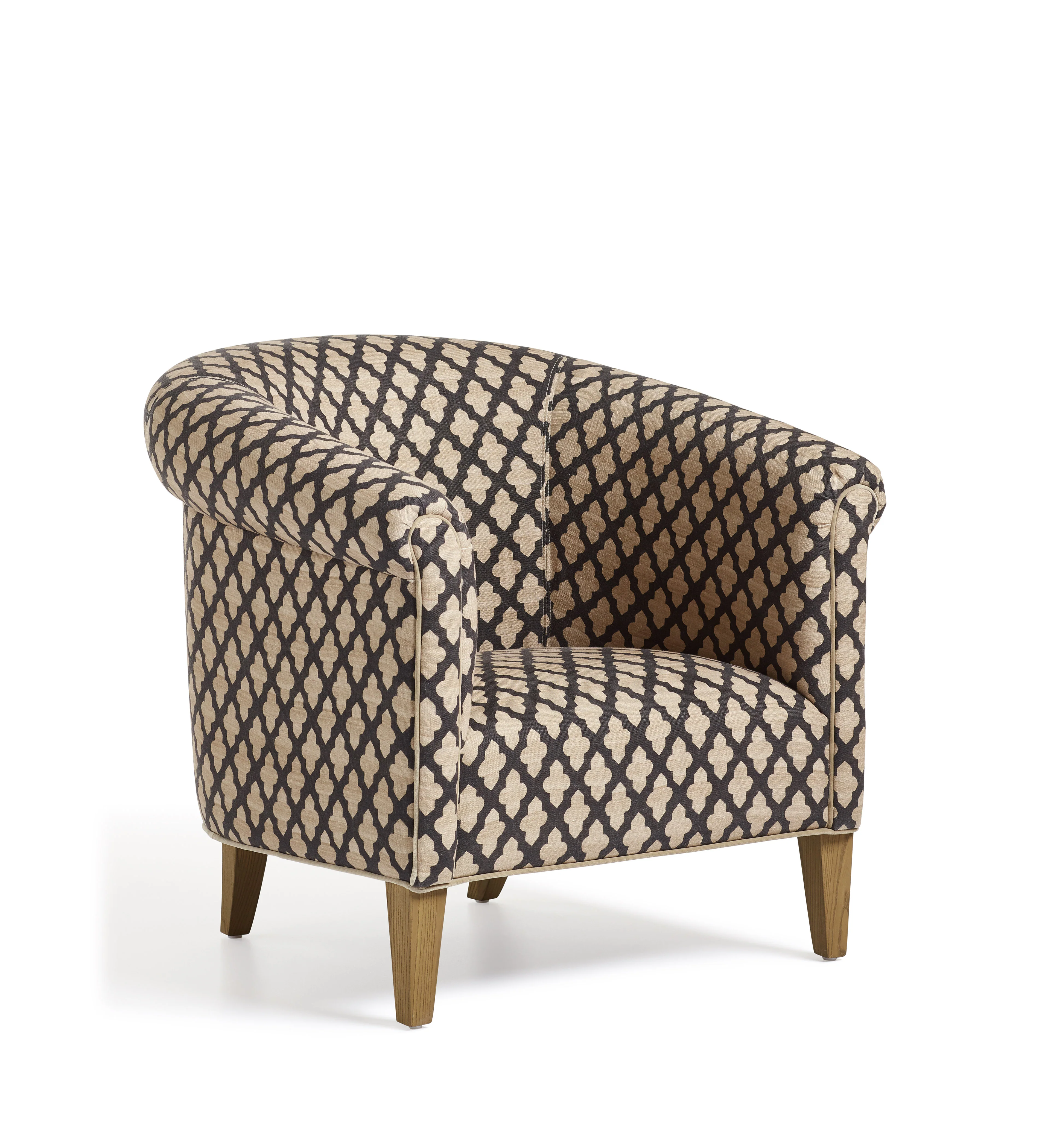 Coniston Serigraph Linen Armchair – Black/Natural