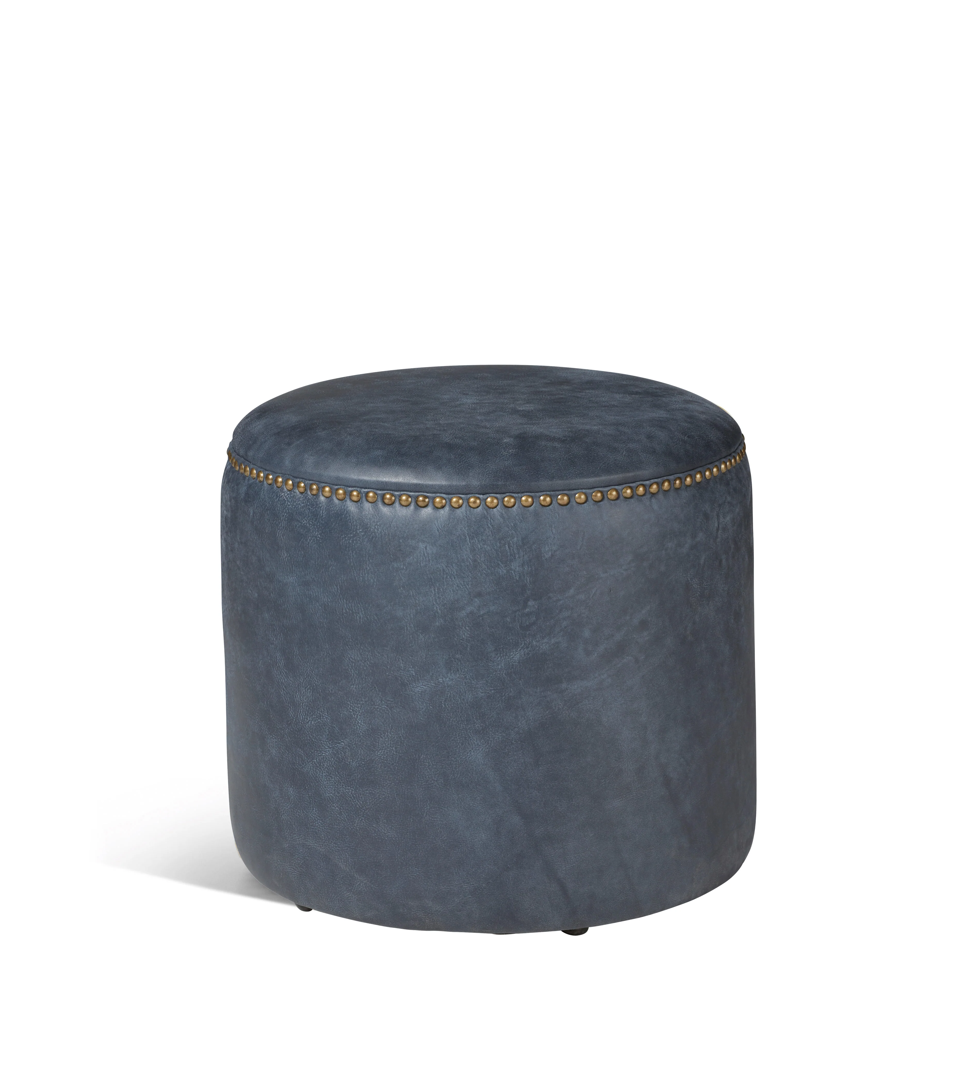 Costellini Leather Ottoman – Smoke Blue