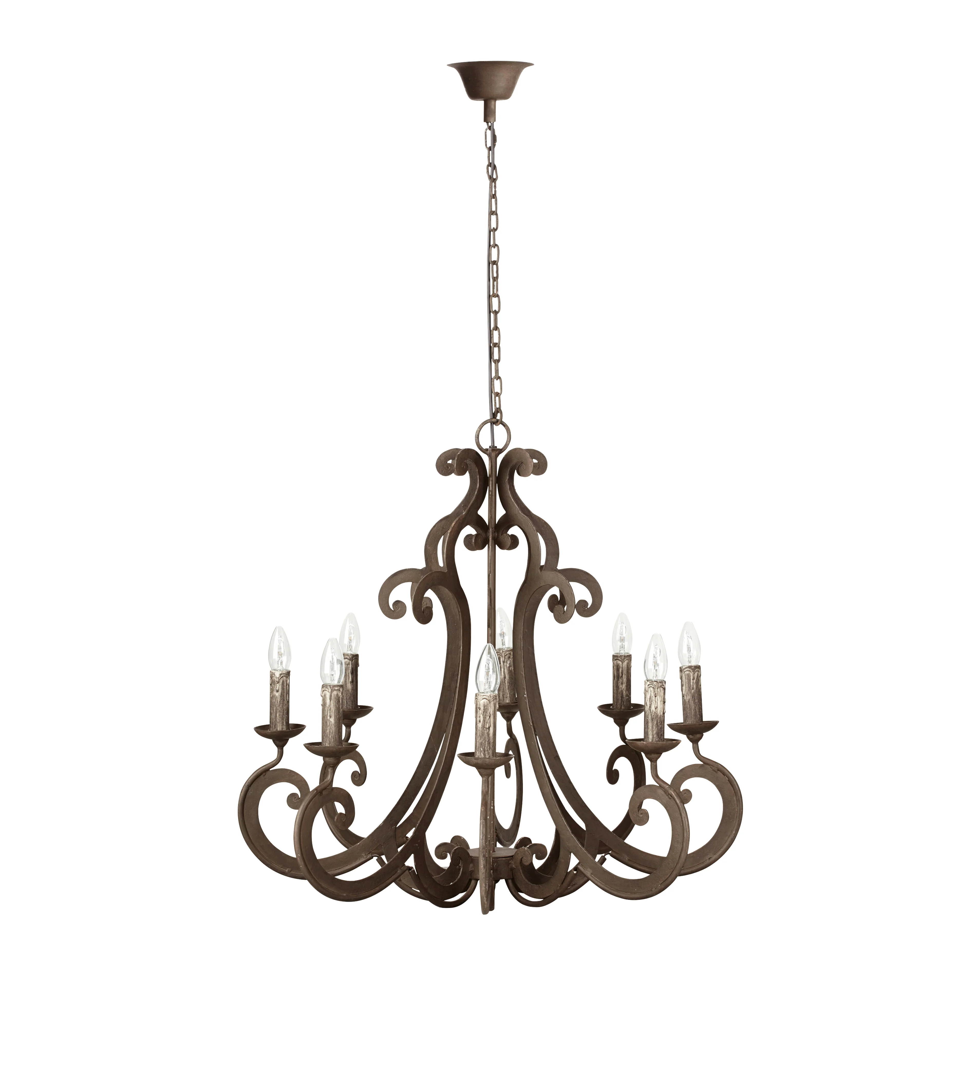 Curlicue Chandelier – Antique Grey