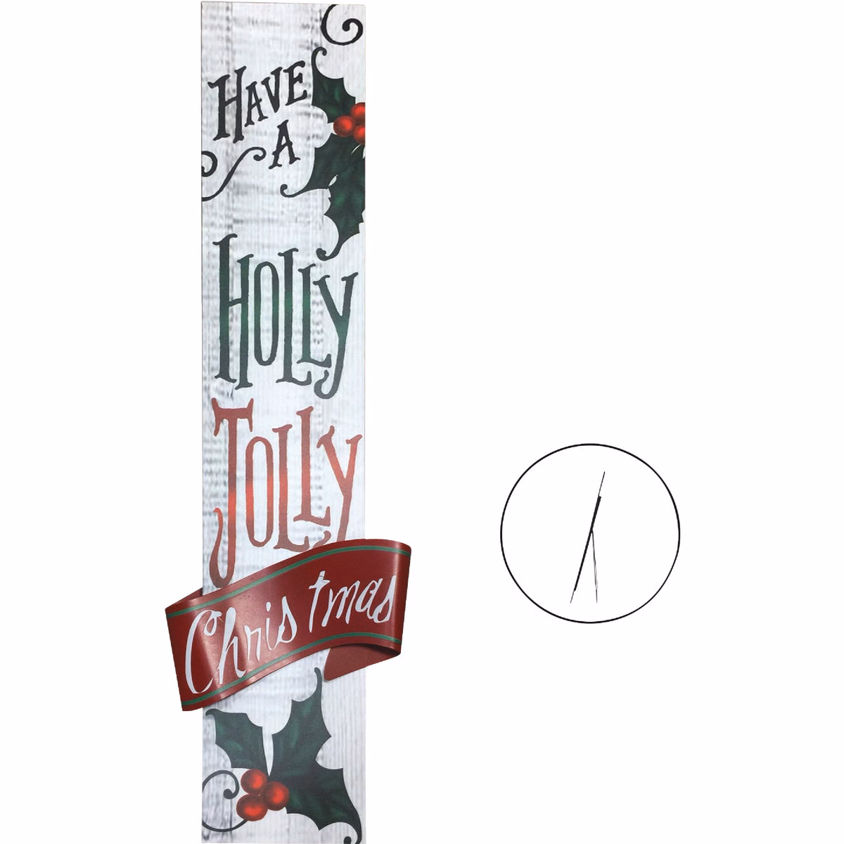 Alpine 2 In. W. x 47 In. H. x 11 In. L. Have a Holly Jolly Christmas Porch Greeter Sign with Easel