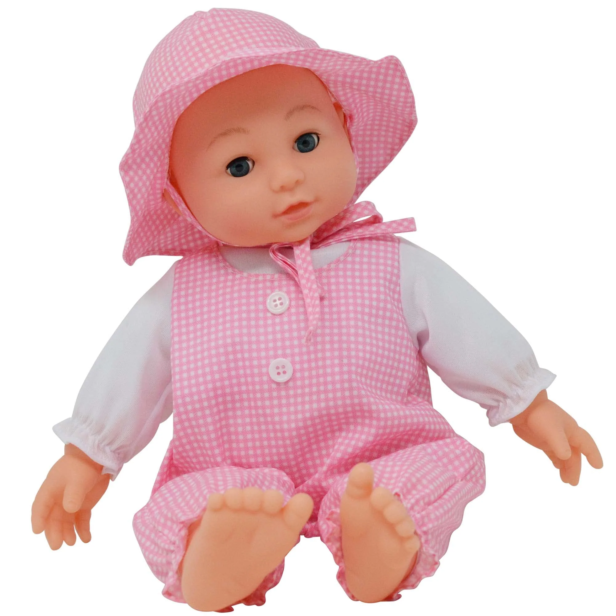 The New York Doll Collection – 16″ Realistic Baby Doll Plush Body Gingham Print – Girl, Boy