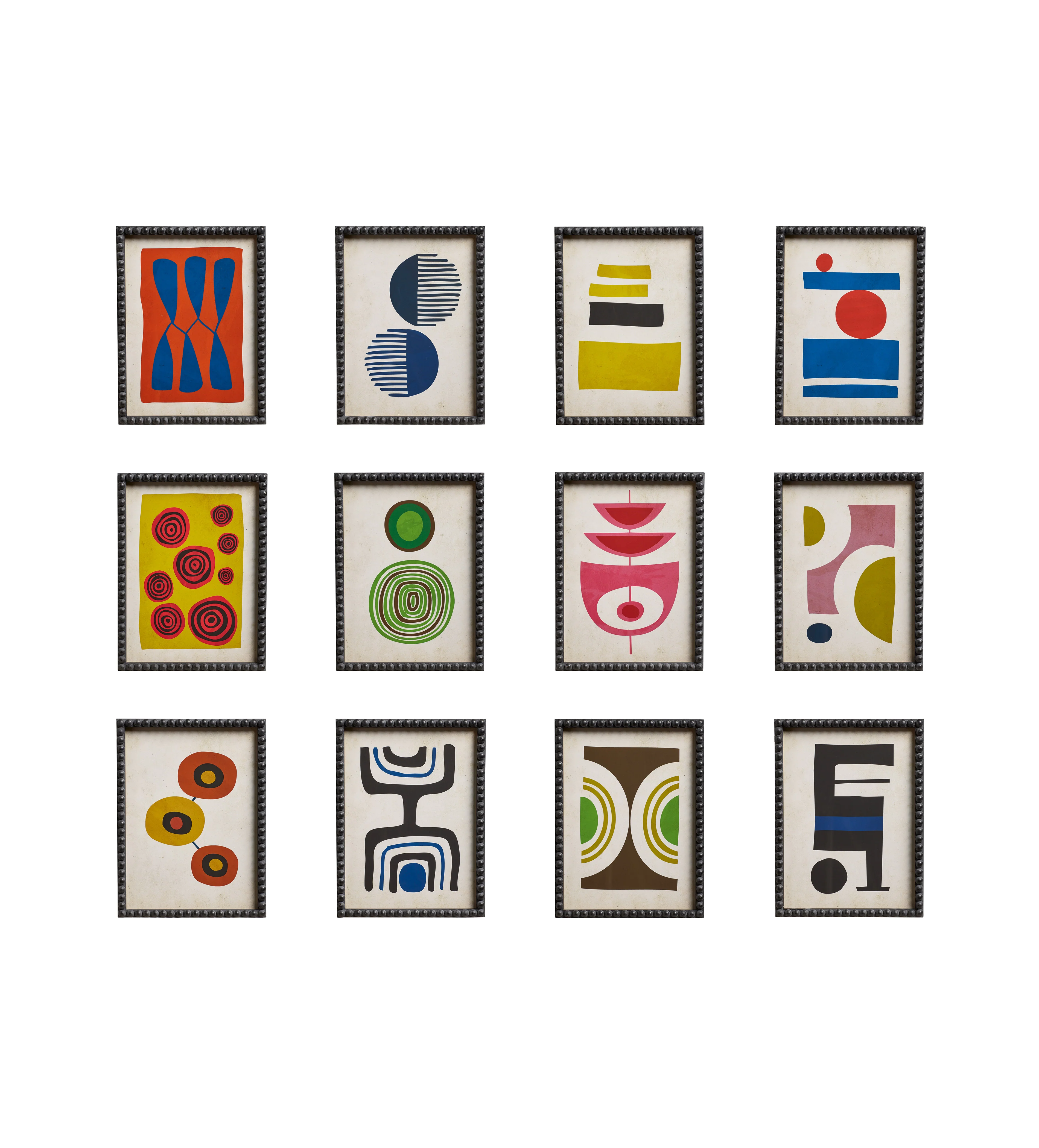 Dera Framed Abstracts Prints – Set of Twelve – Multi