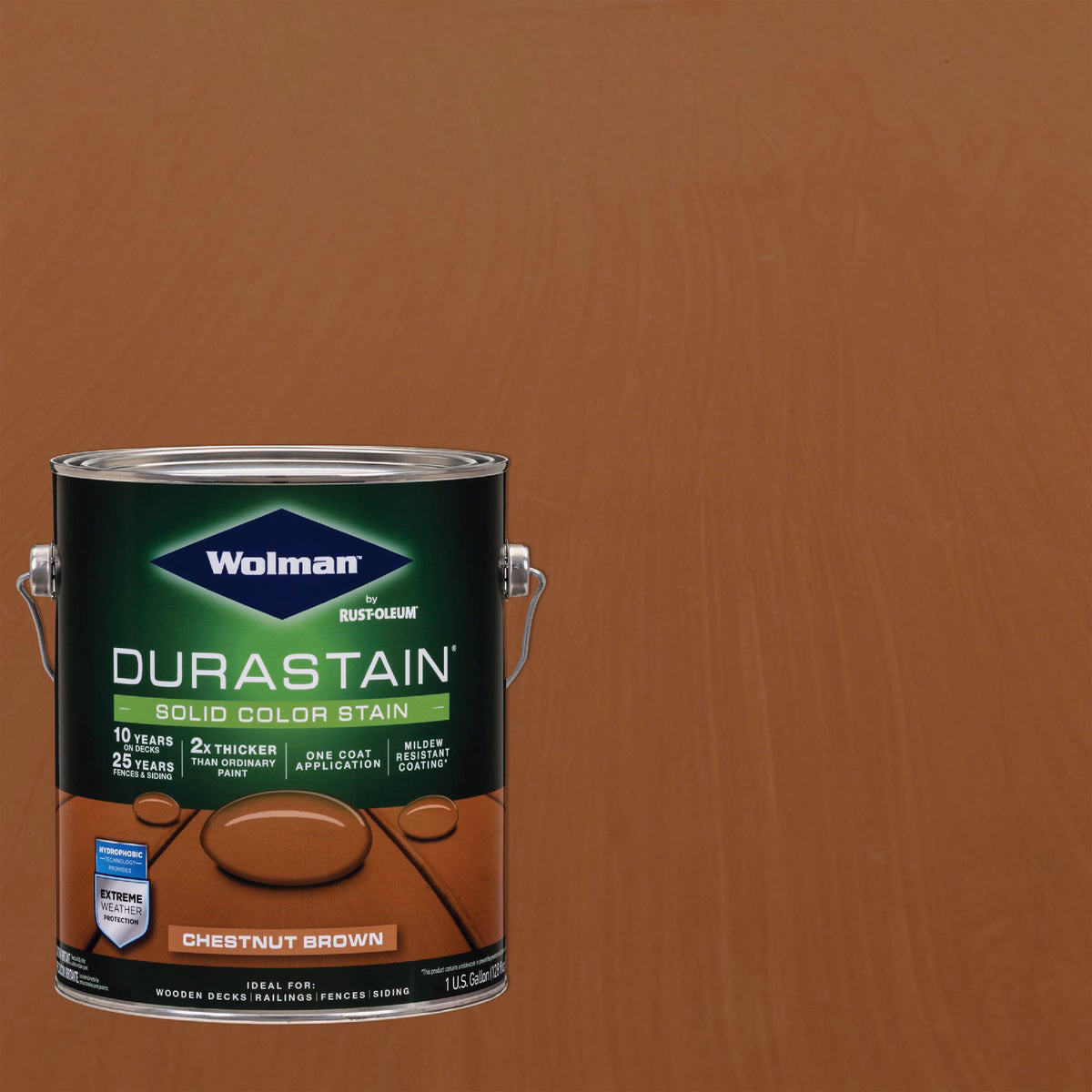 Wolman DuraStain One Coat Solid Color Exterior Stain, Chestnut Brown 1 Gal.