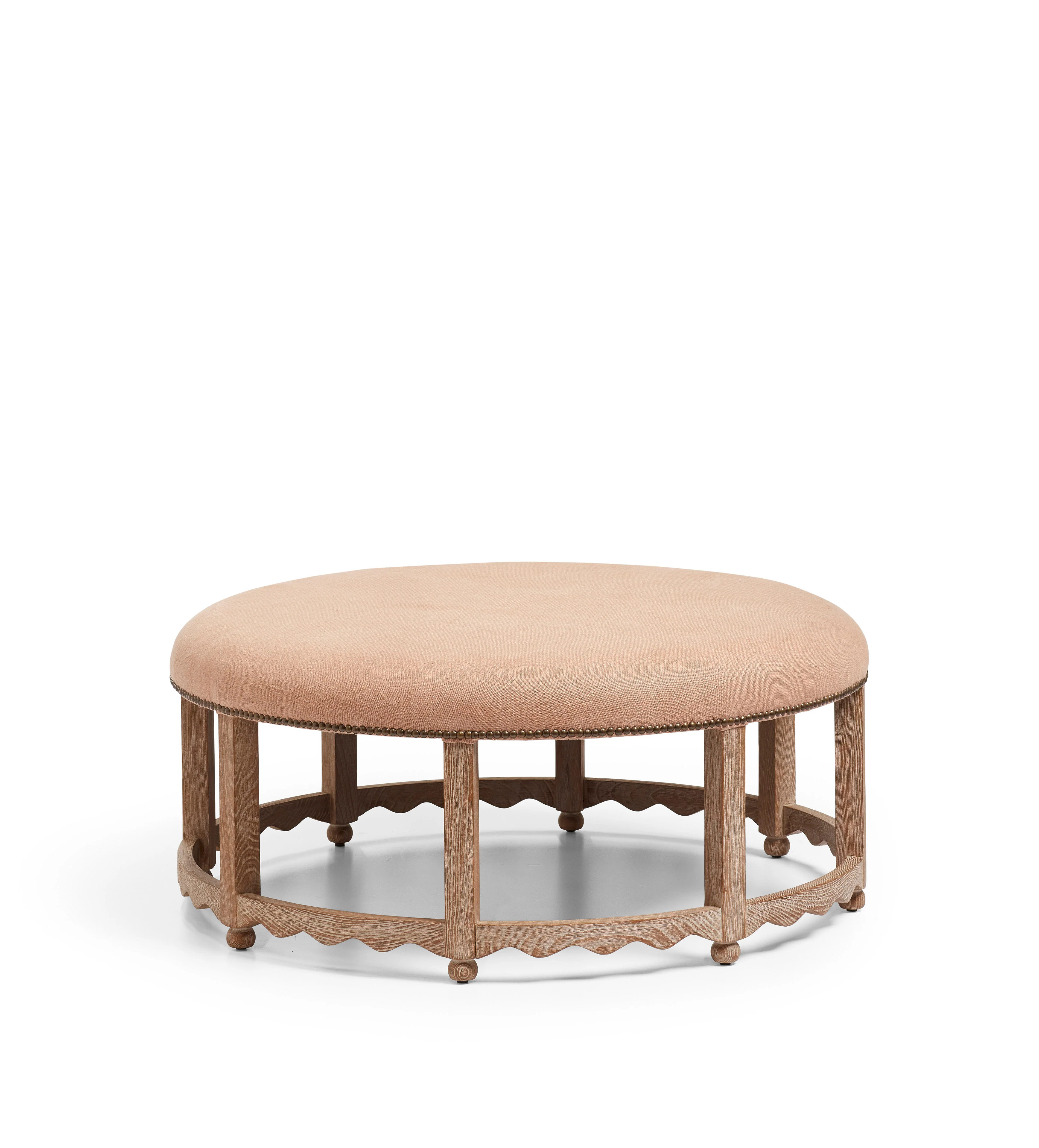 Edirne Linen Ottoman – Apricot