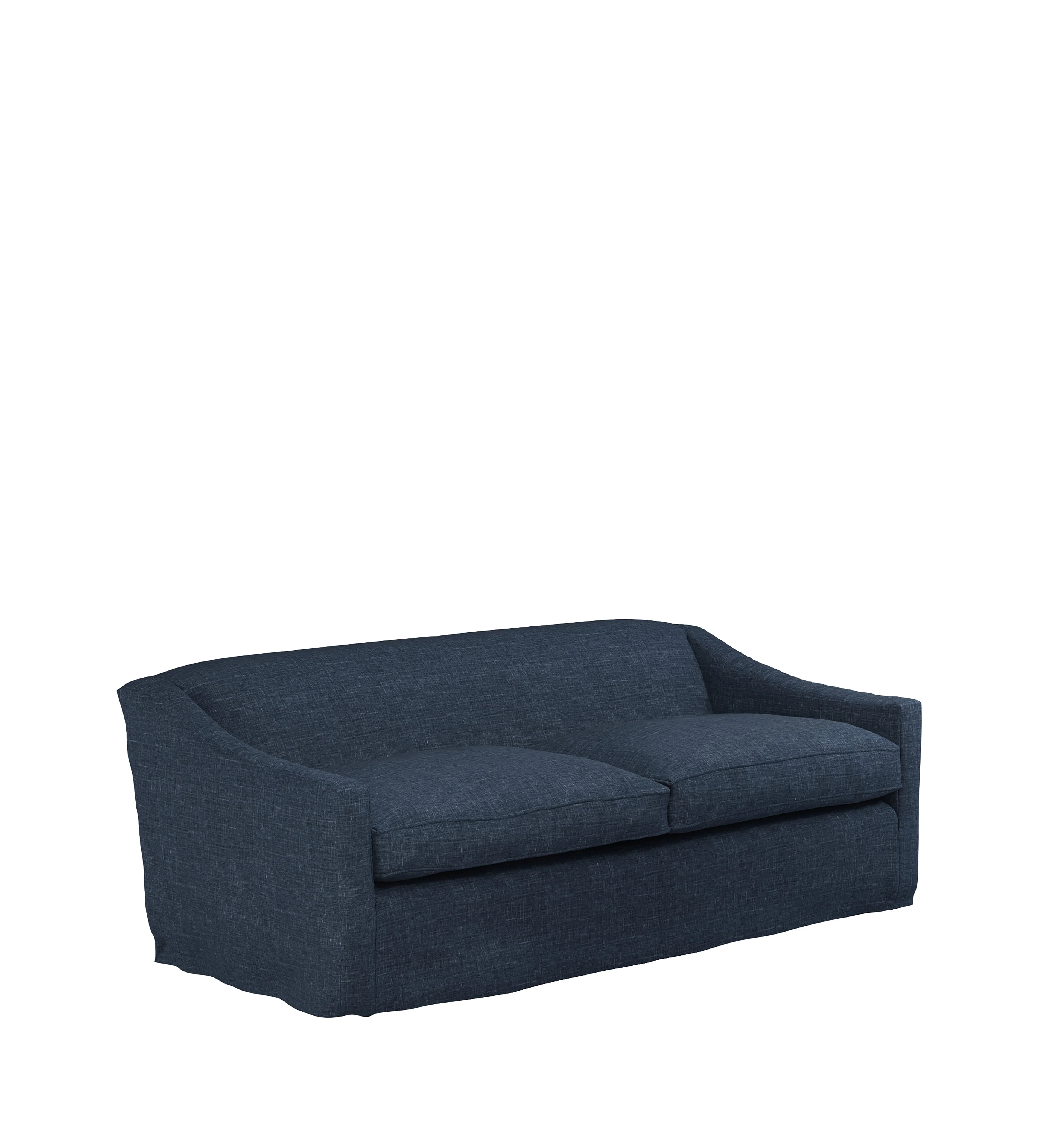 COVER ONLY – Egerton Laundered Linen Loose Cover for 3-Seater Sofa – Midnight Blue
