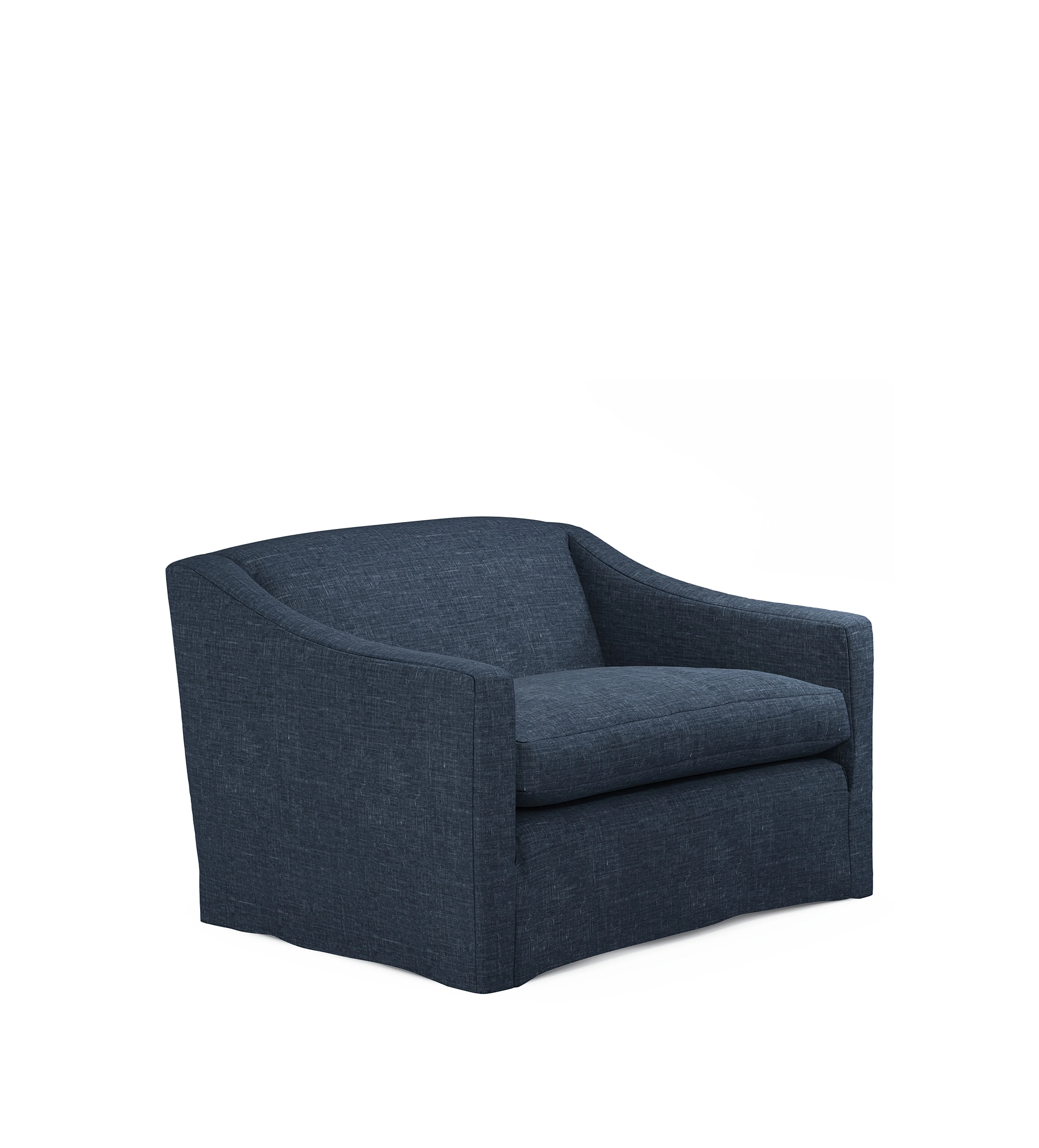 COVER ONLY – Egerton Laundered Linen Loose Cover for Loveseat – Midnight Blue