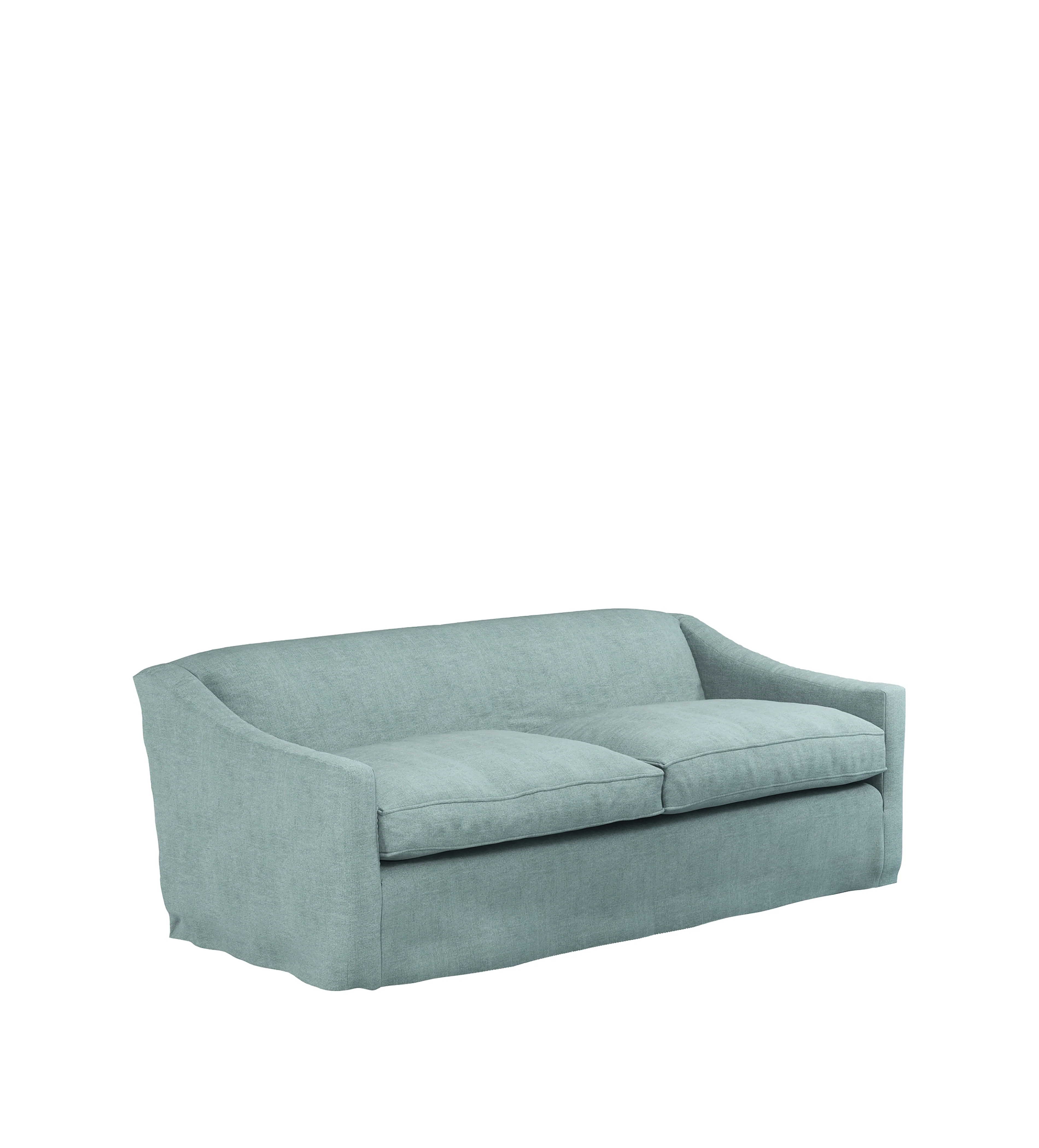 COVER ONLY – Egerton Stonewash Linen Loose Cover for 3-Seater Sofa – Aqua