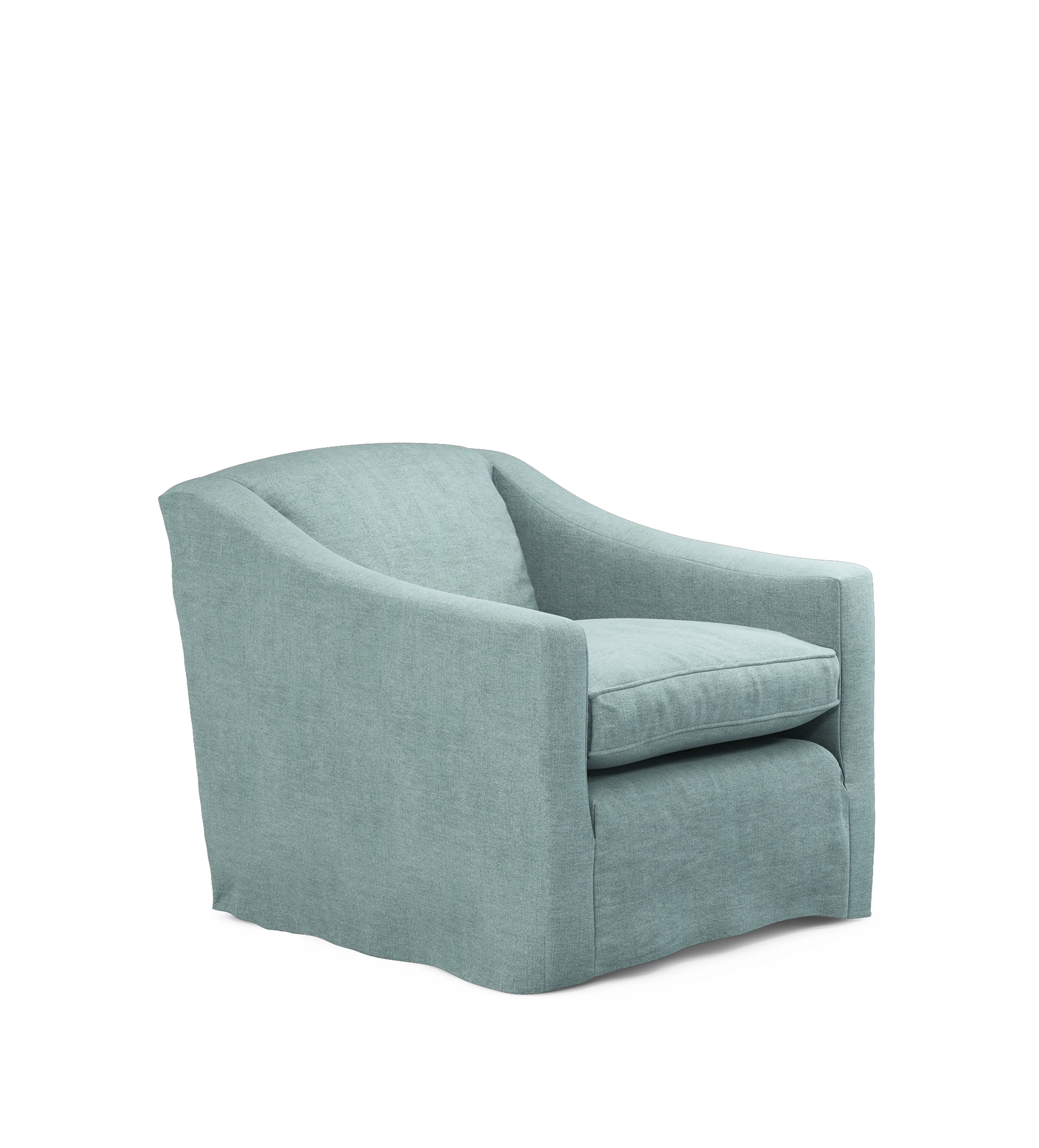 COVER ONLY – Egerton Stonewash Linen Loose Cover for Armchair – Aqua