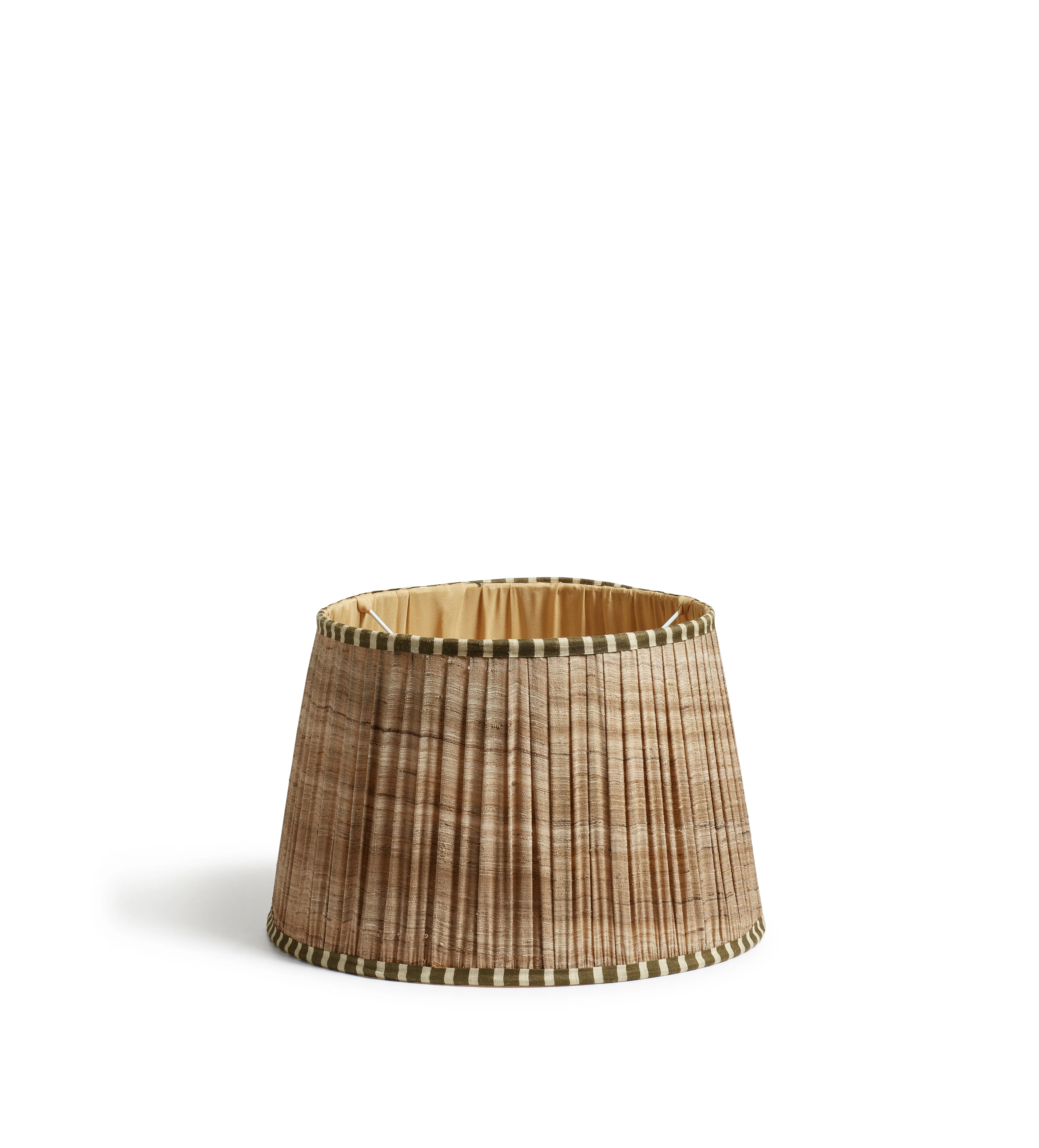 Elgin Pleated Silk Lampshade 35cm – Green/Natural