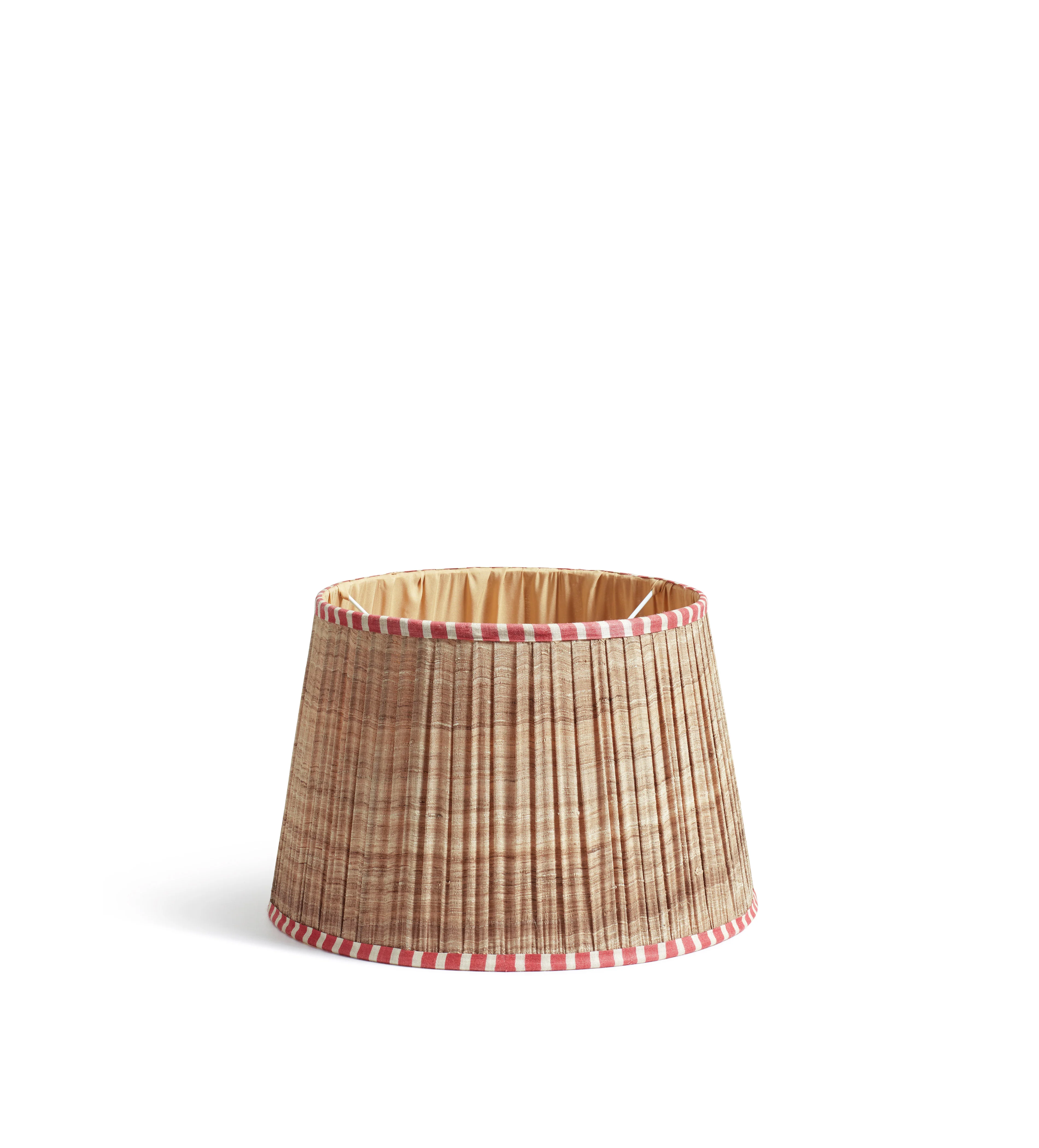 Elgin Pleated Silk Lampshade 35cm – Natural/Red