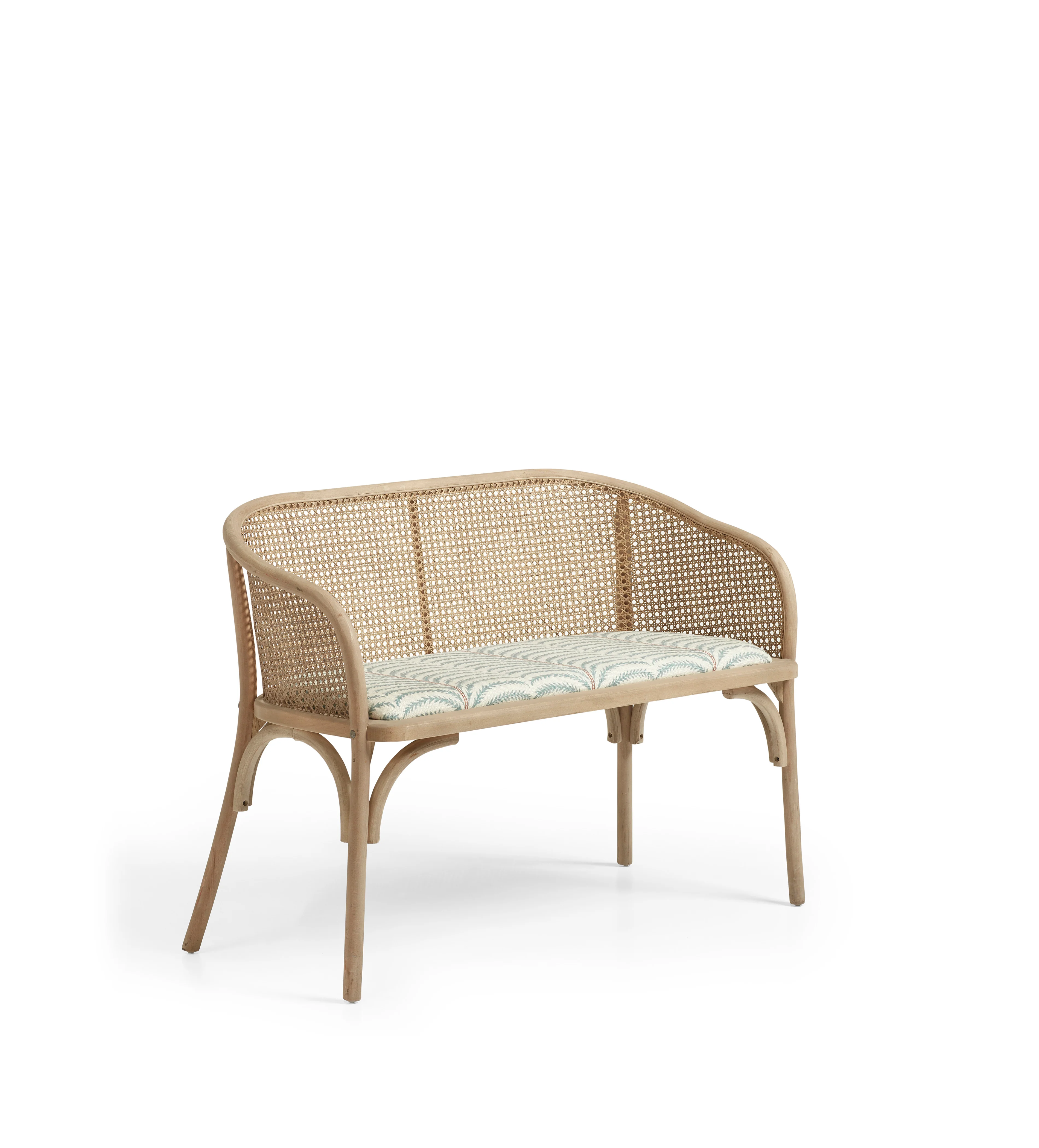 Etreinte Areca Rattan Bench – Seafoam