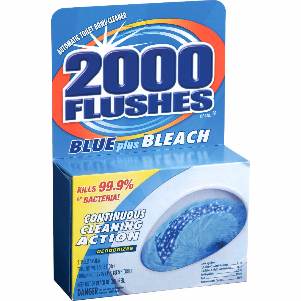 2000 Flushes Blue Plus Bleach Automatic Toilet Bowl Cleaner