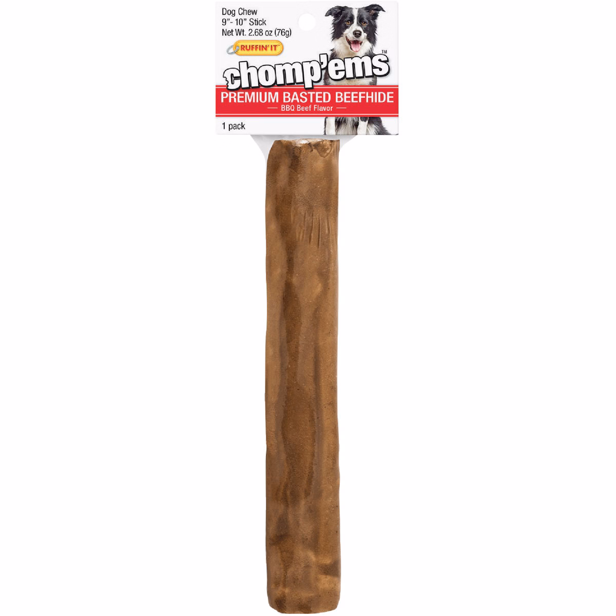 Westminster Pet Ruffin' it Chomp'ems Beef Stick 9 In. to 10 In. Rawhide Chew