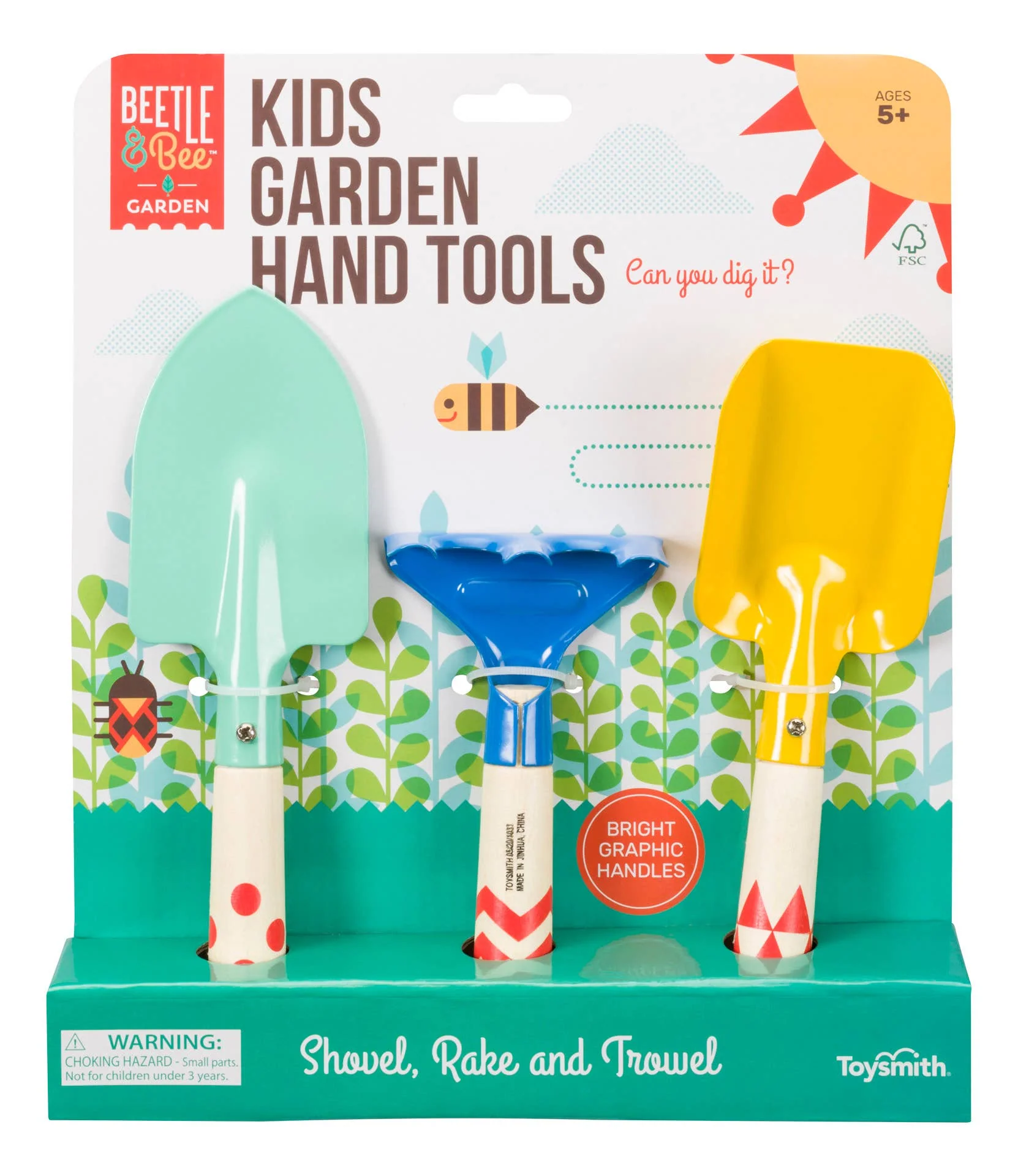 Toysmith – Beetle & Bee Kids Garden Hand Tools
