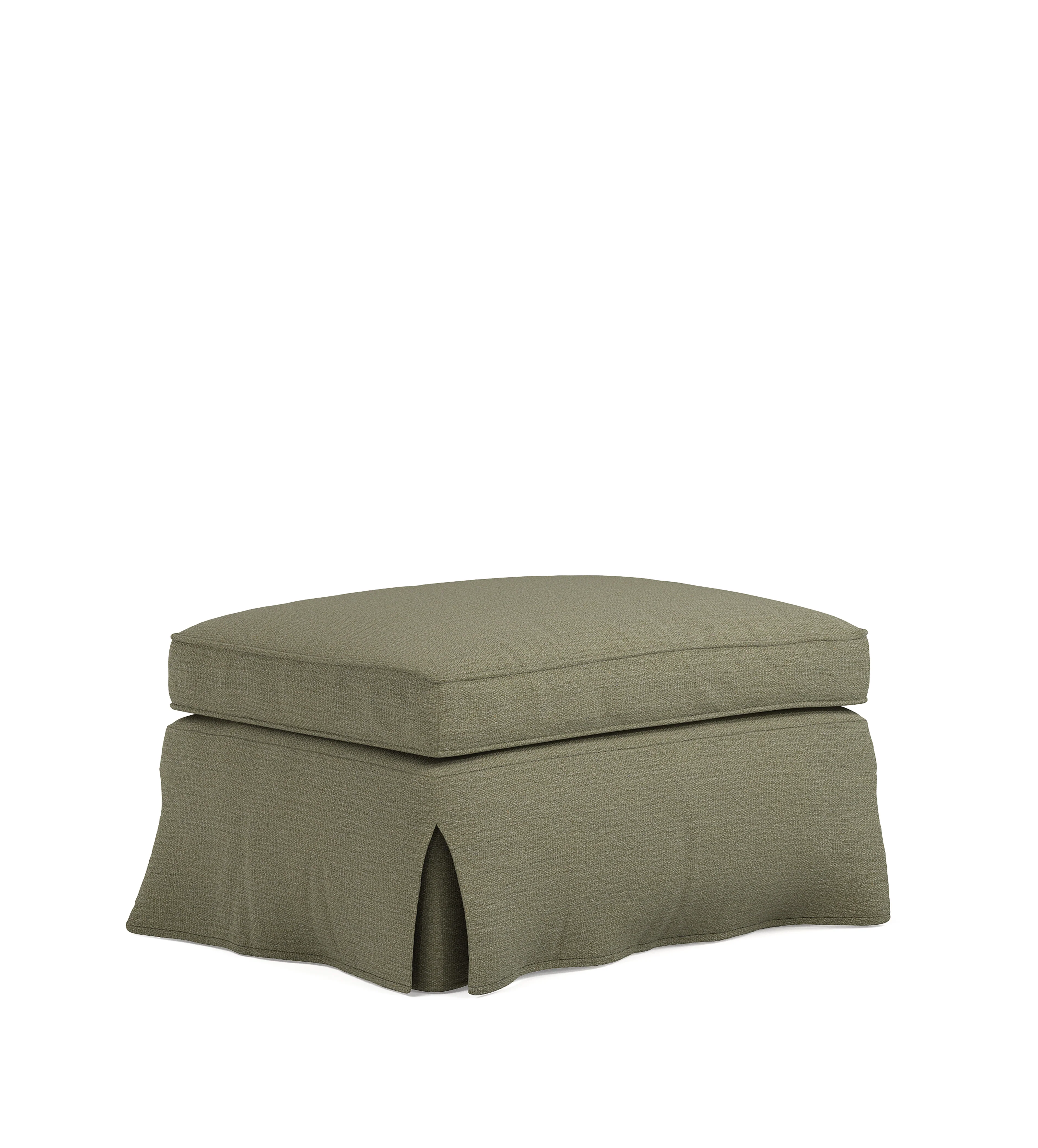 COVER ONLY – Fanshawe Clever Linen Loose Cover for Rectangular Footstool – Dune Green