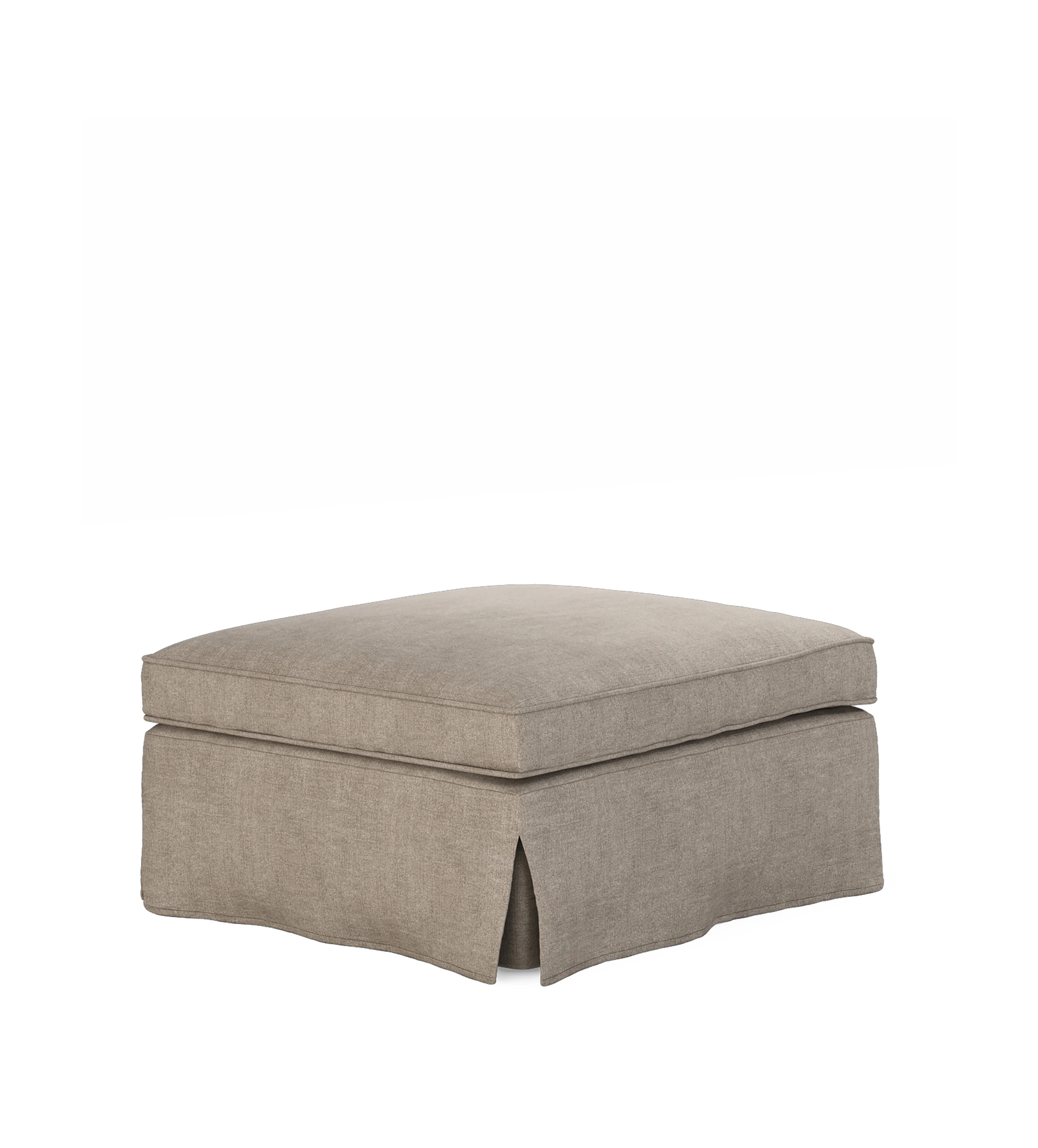 COVER ONLY – Fanshawe Stonewash Linen Loose Cover for Square Footstool – Dyed Flax