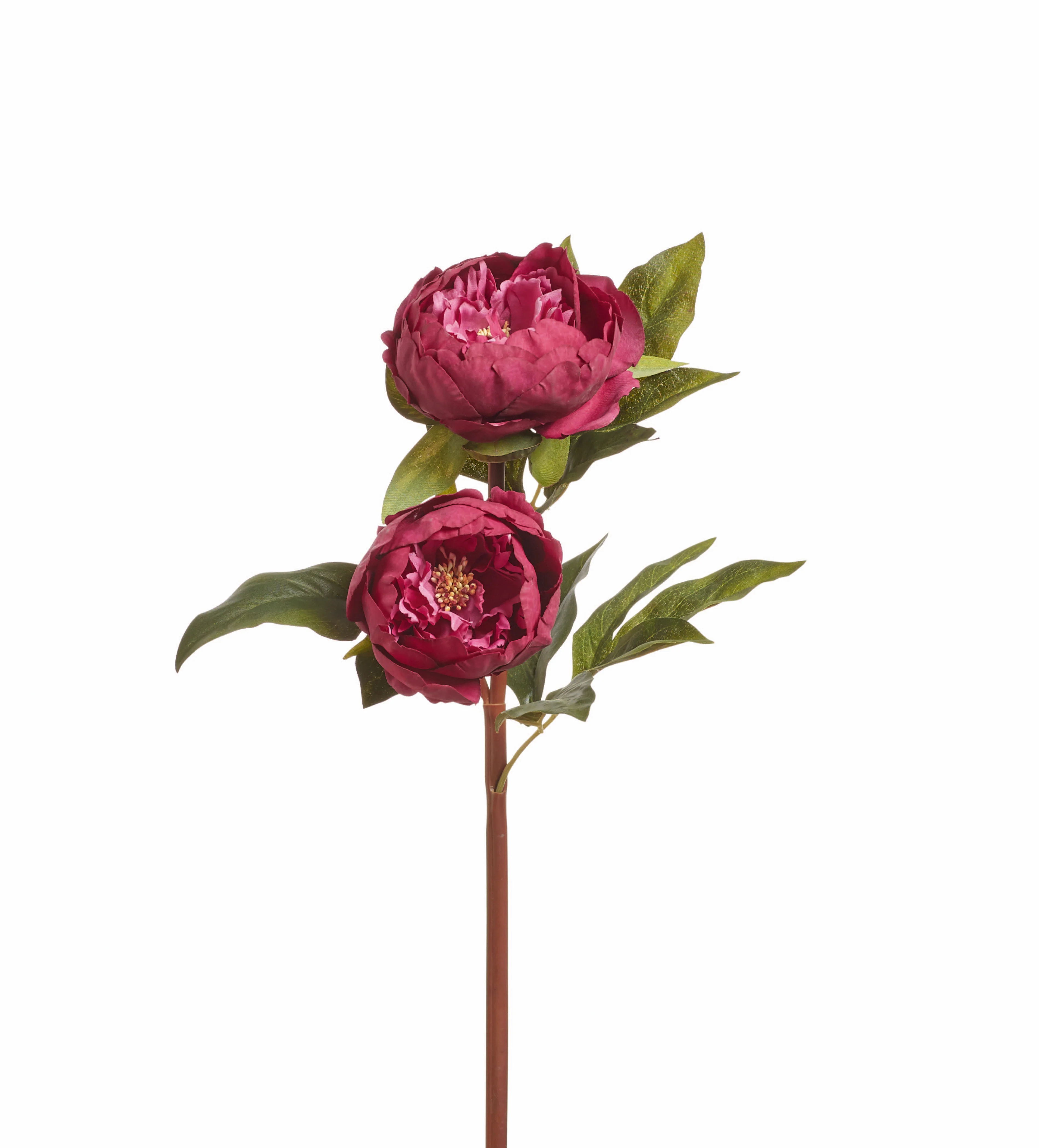 Faux Double Peony Stem – Crimson