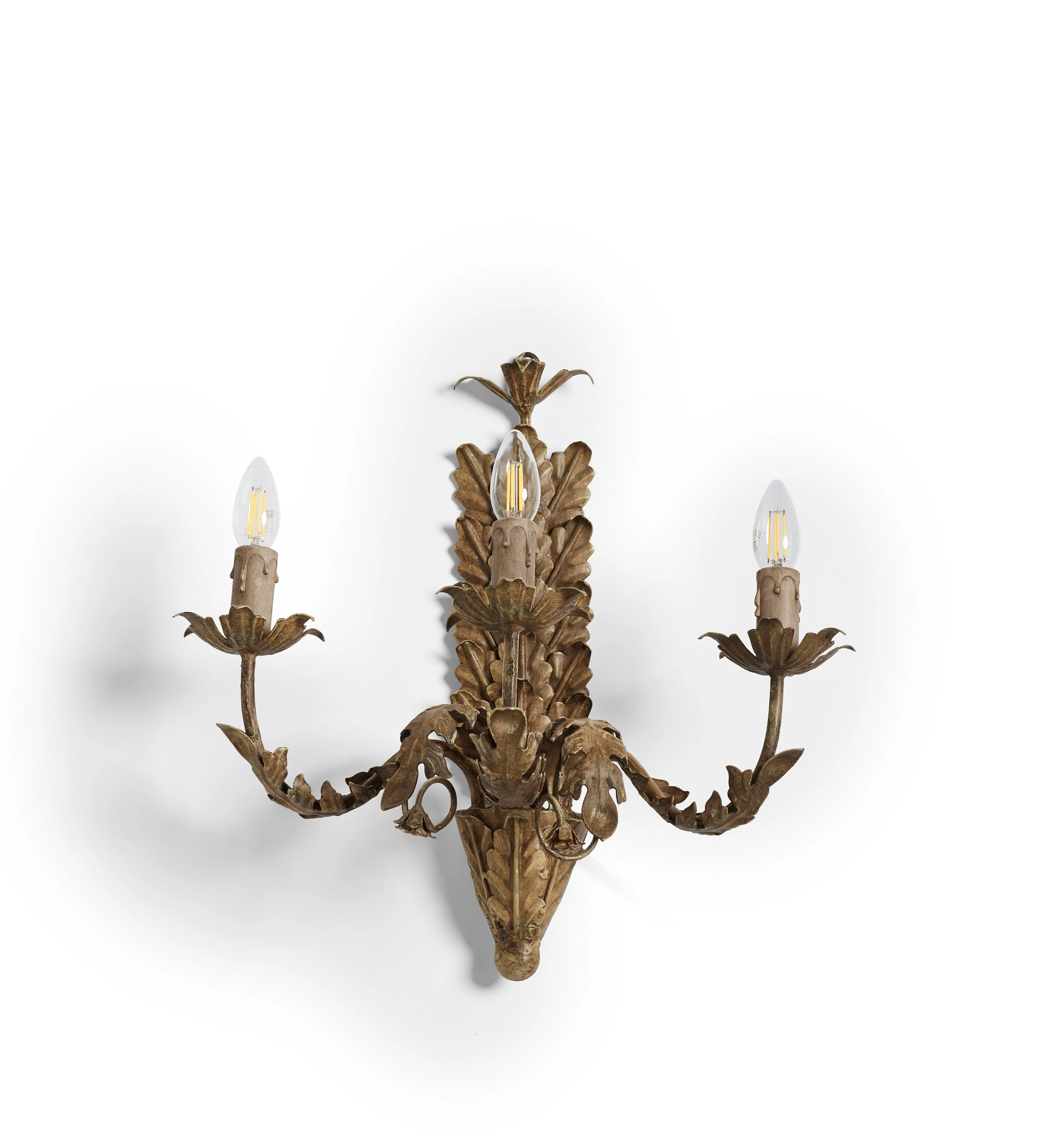 Feuille Distressed Leaf Wall Light – Rust
