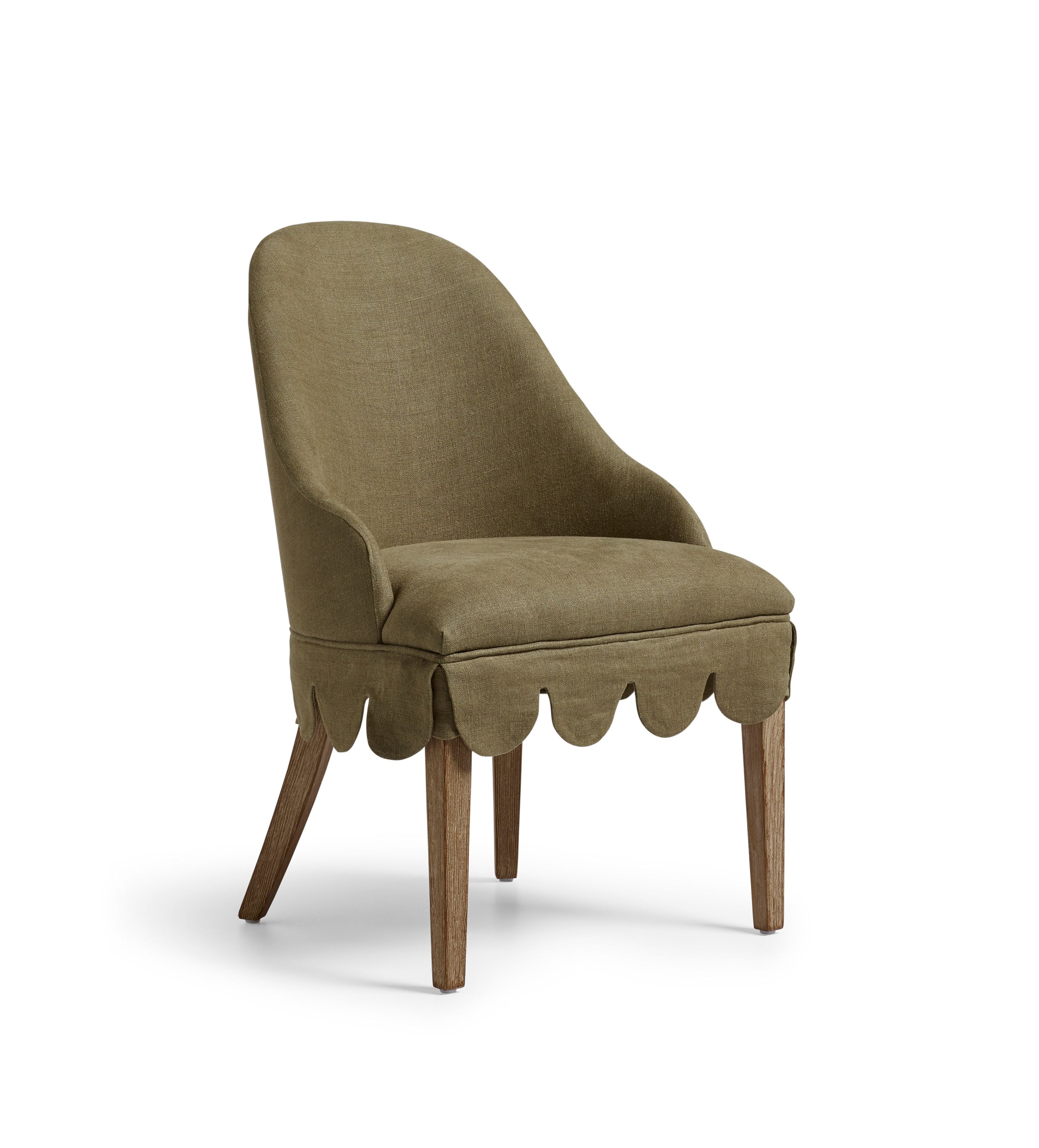 Florence Linen Dining Chair – Dark Lichen