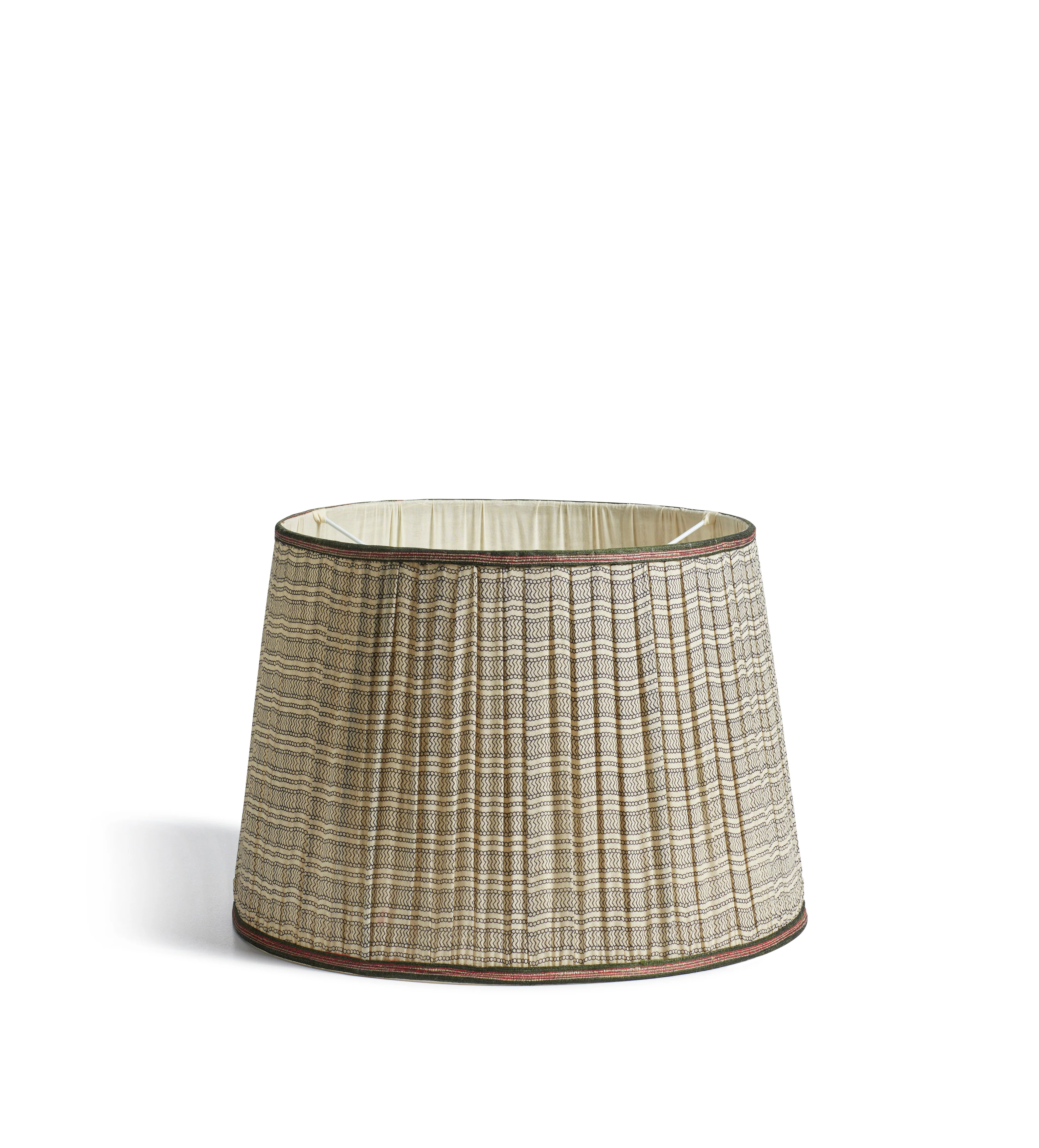 Ginevra Pleated Silk Lampshade 45cm – Off-White/Black