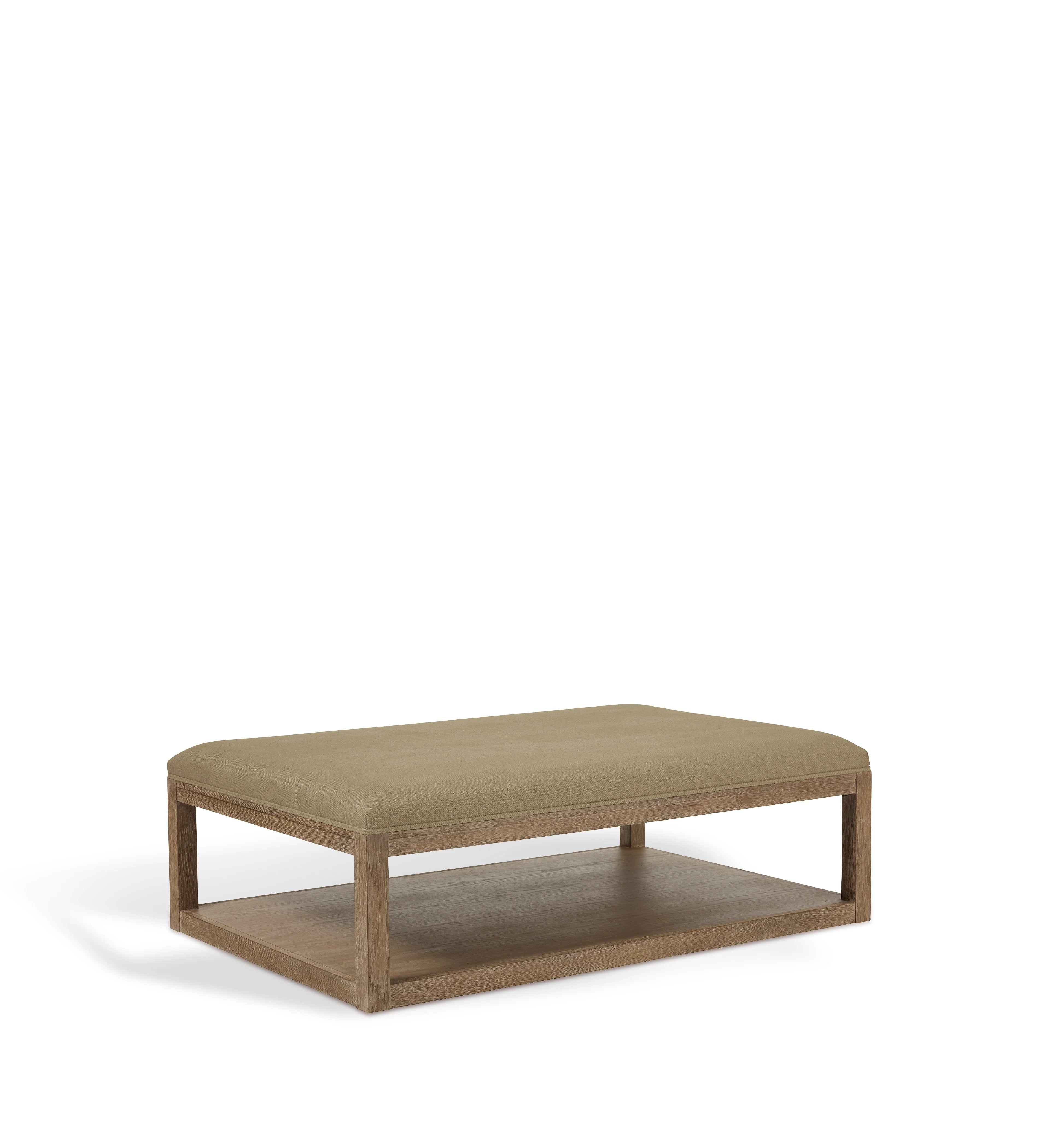 Glin Linen Ottoman – Wild Oats Wide Herringbone