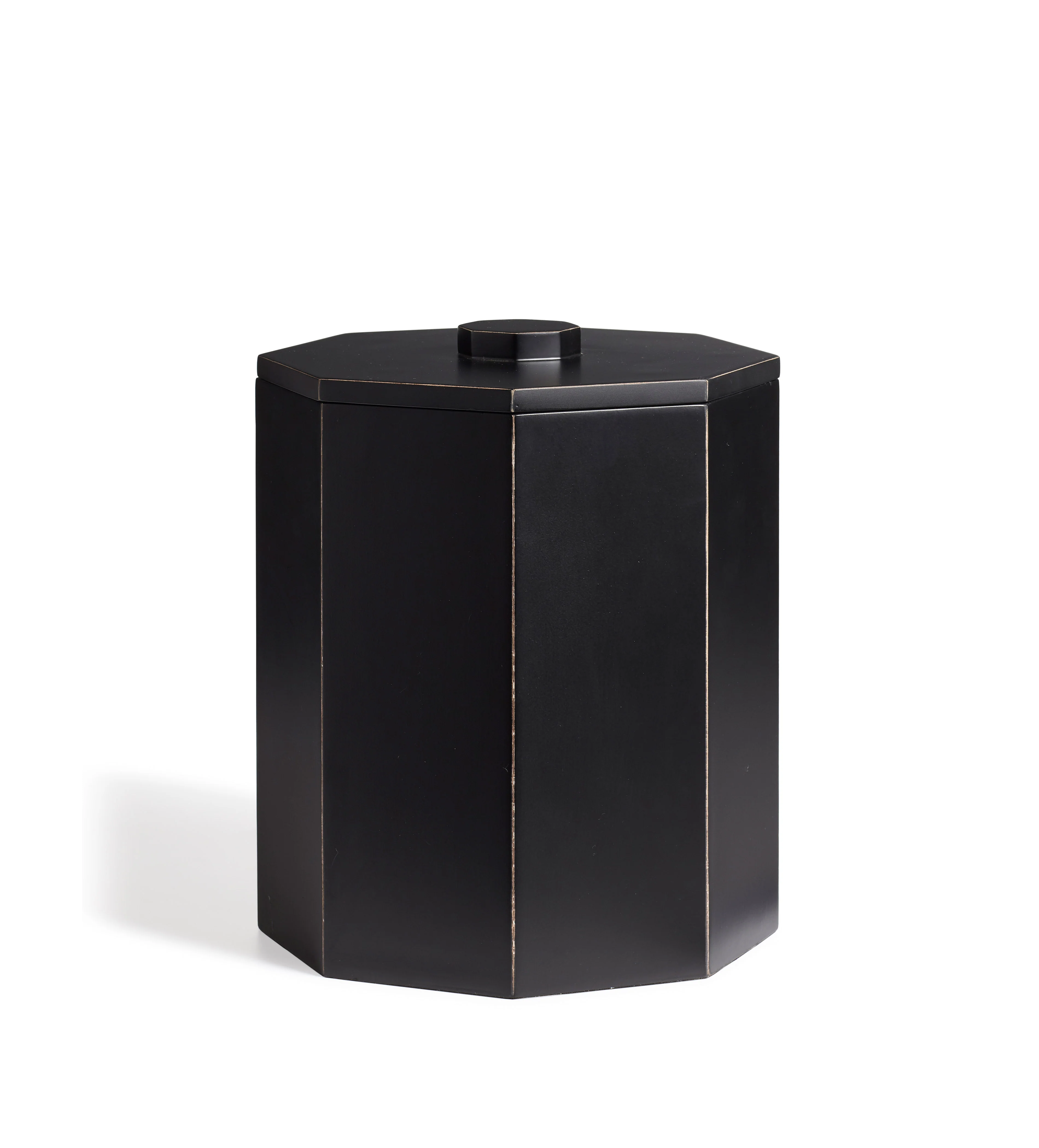 Gonia Wastepaper Bin with Lid – Rubbed Black