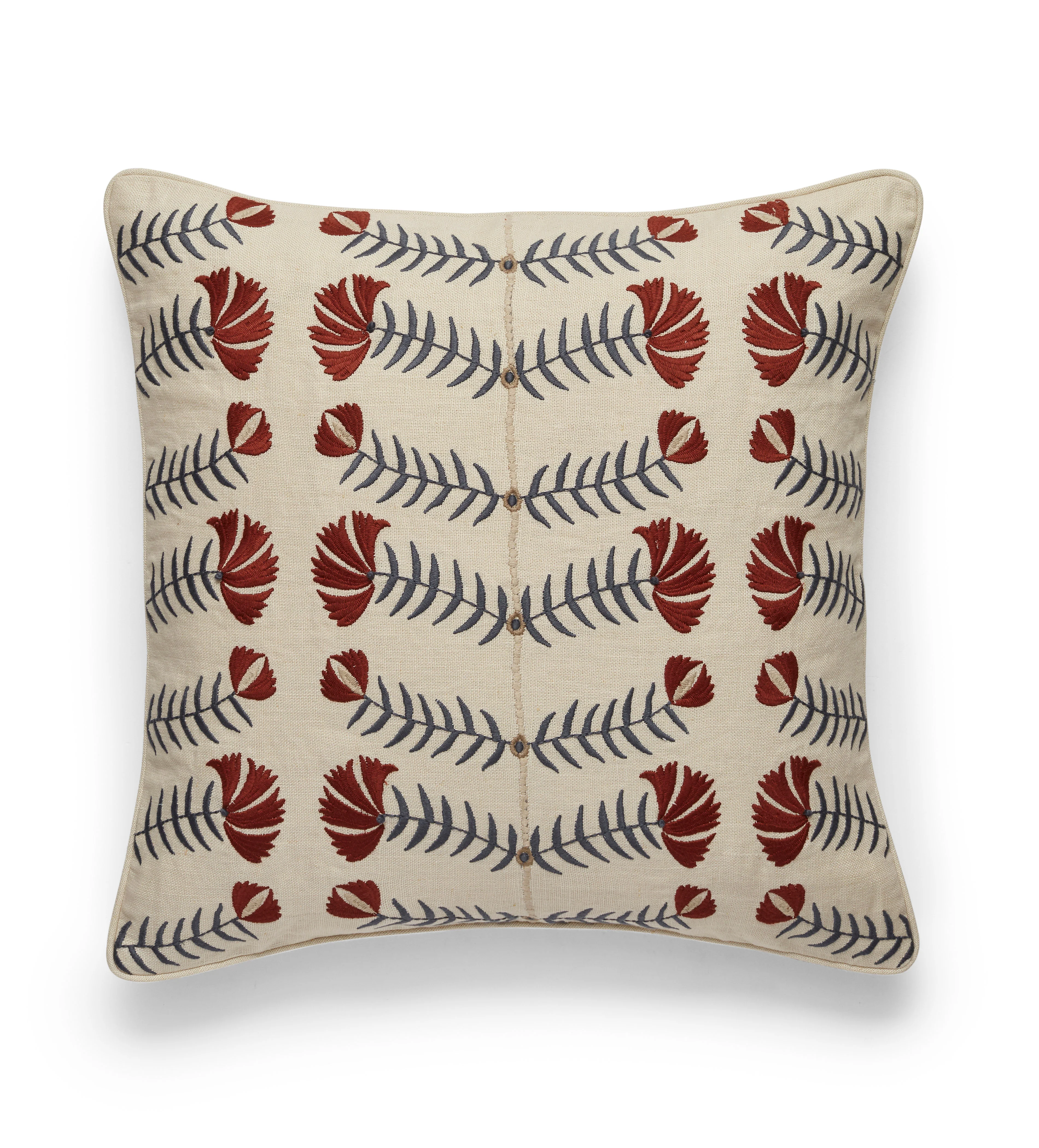 Highweald Cushion Cover – Red/Air Force Blue