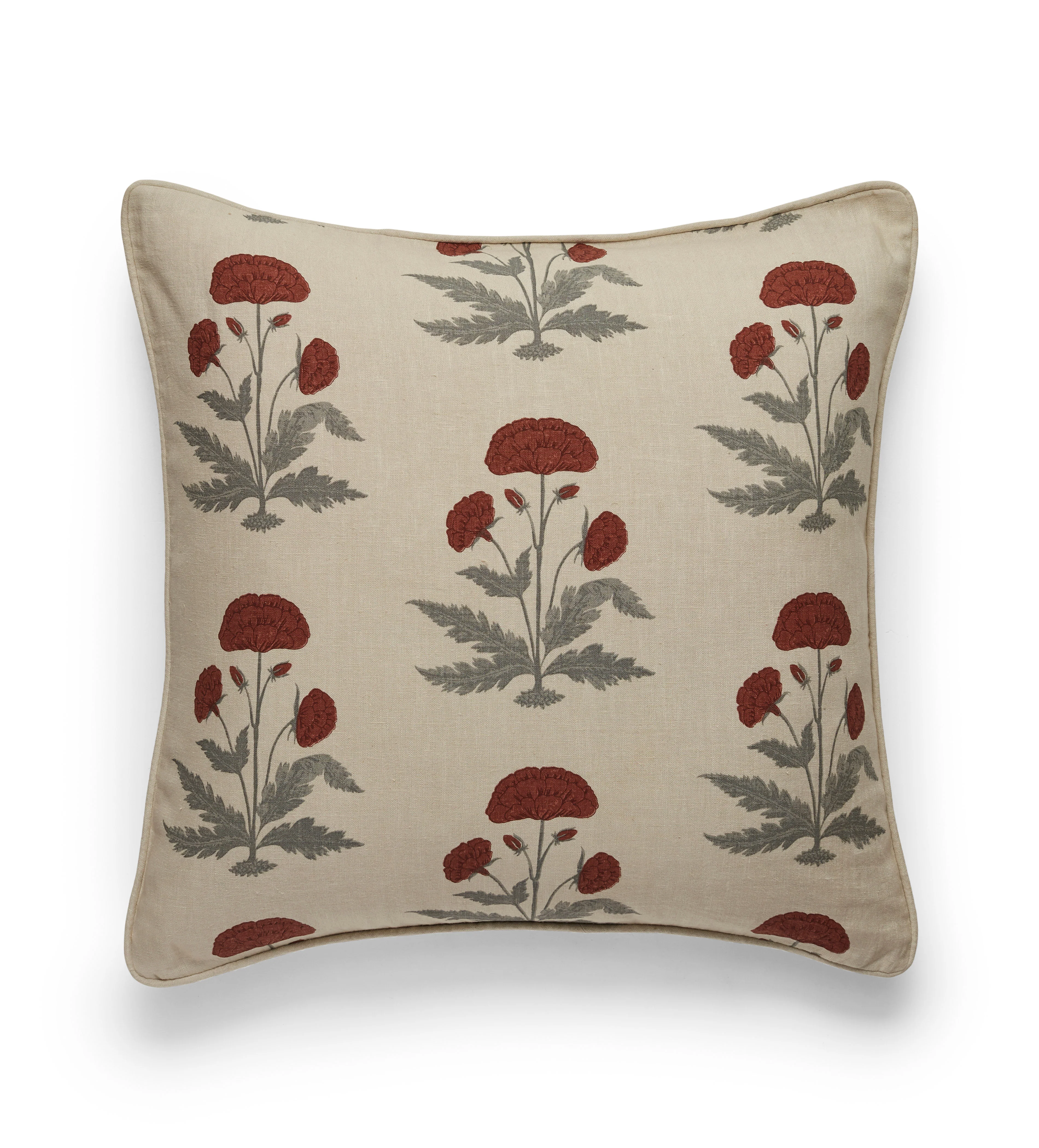 Imber Poppy Cushion Cover – Warm Red