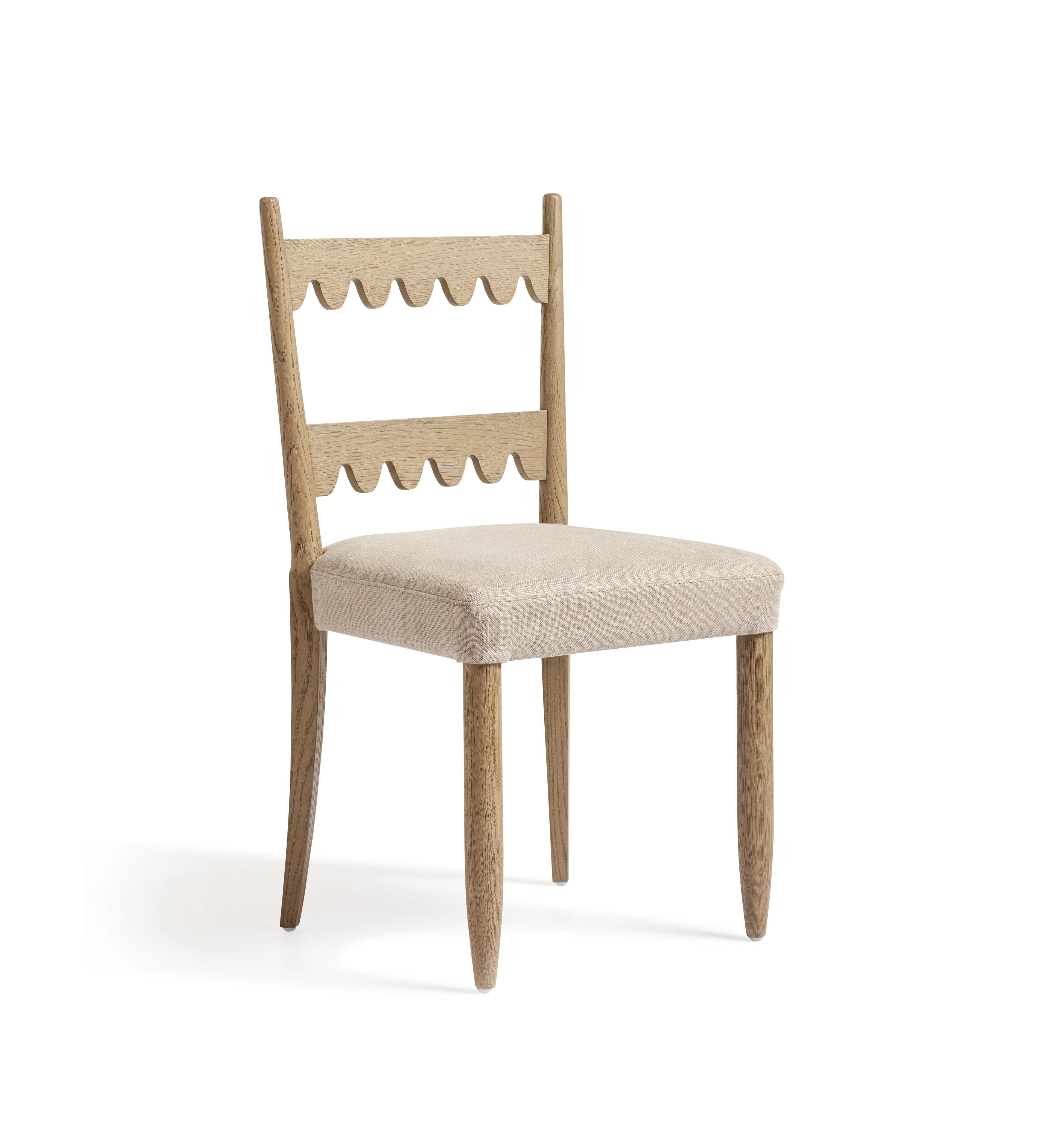 Jennie Linen Dining Chair – Weathered Oak