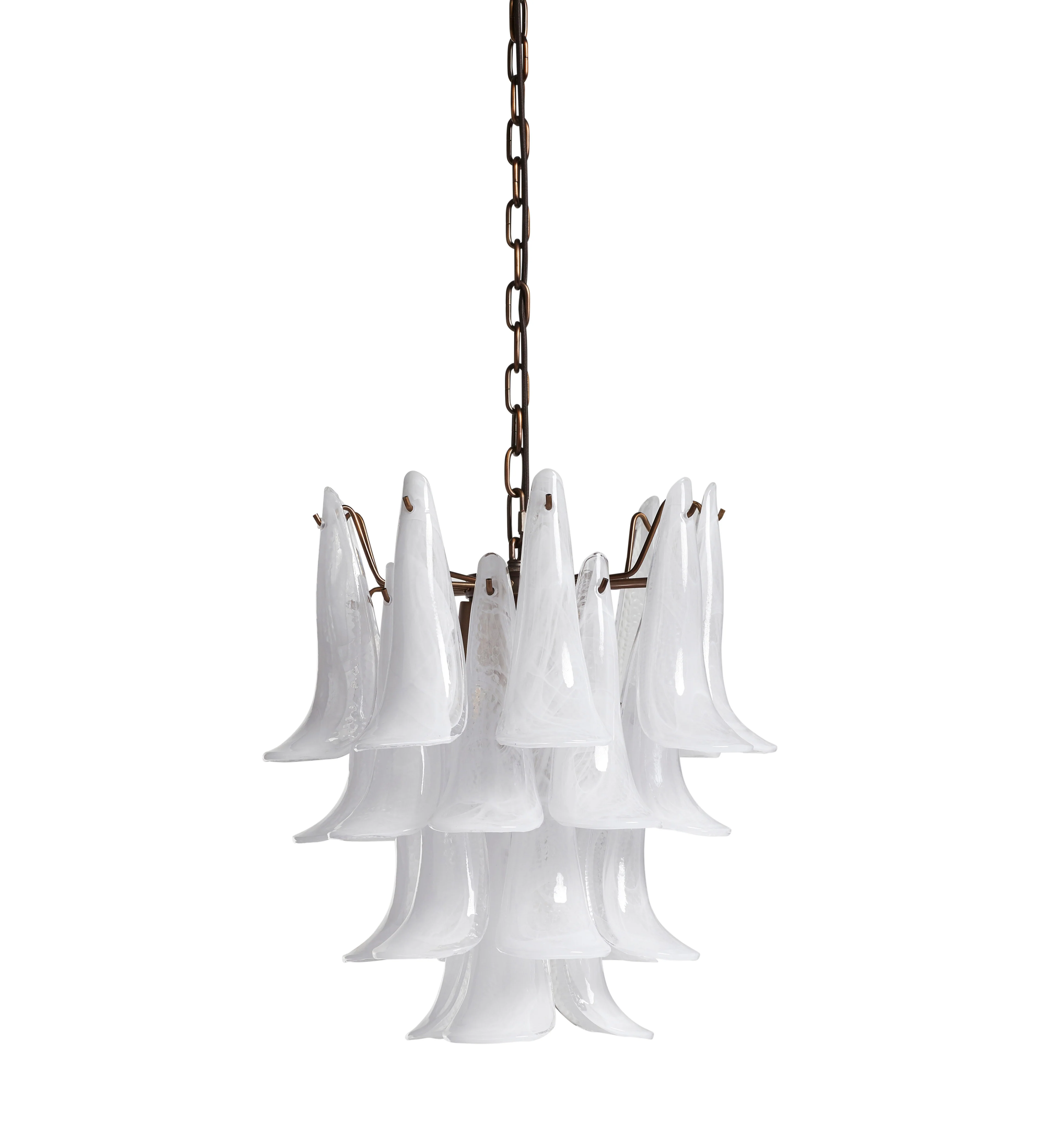 Kaihua Tiered Glass Chandelier – Small – White