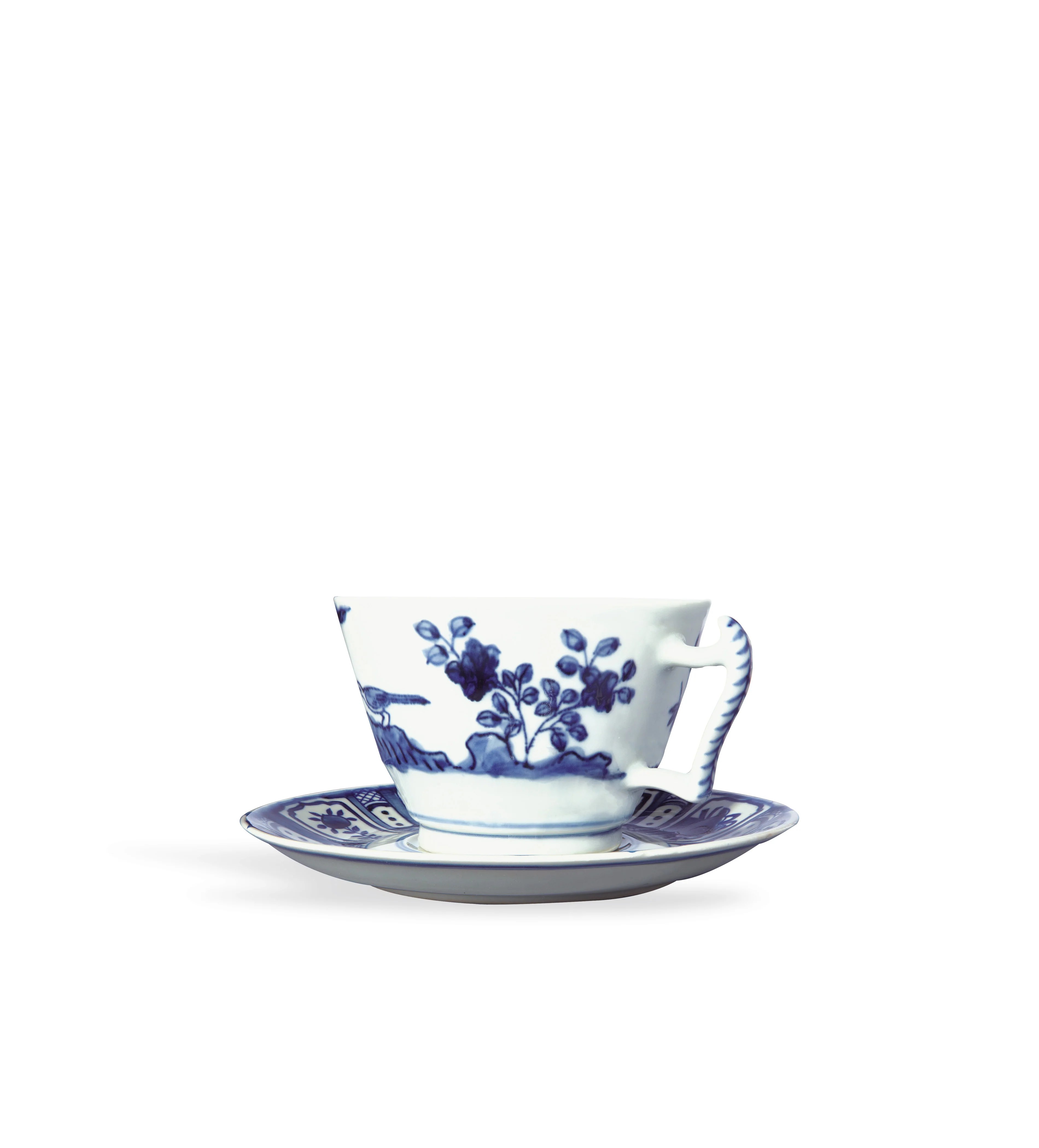 Kraak Breakfast Cup and Saucer – Blue/White