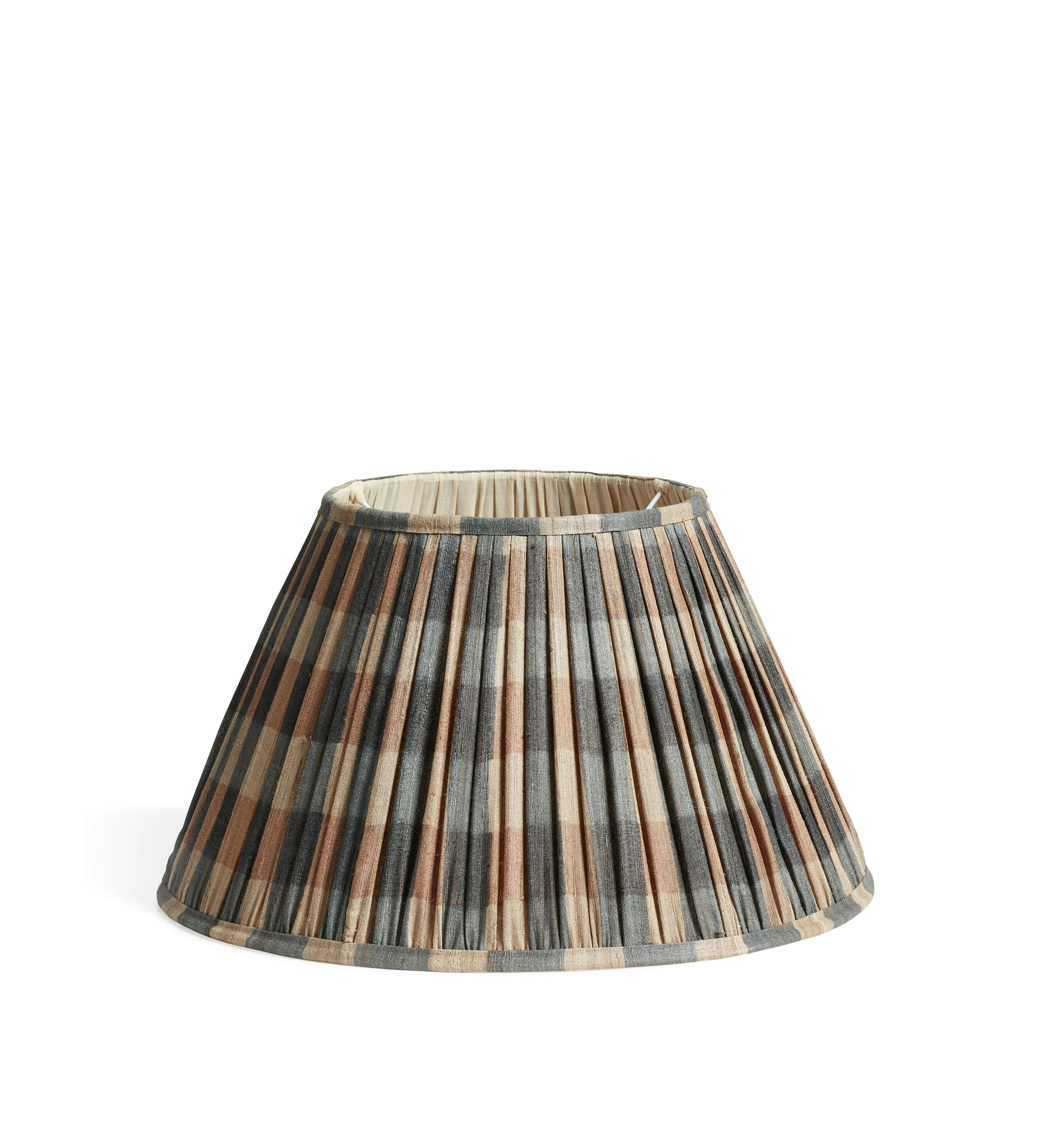 Lavanya Silk Pleated Lampshade 45cm – Heron Blue/Apricot