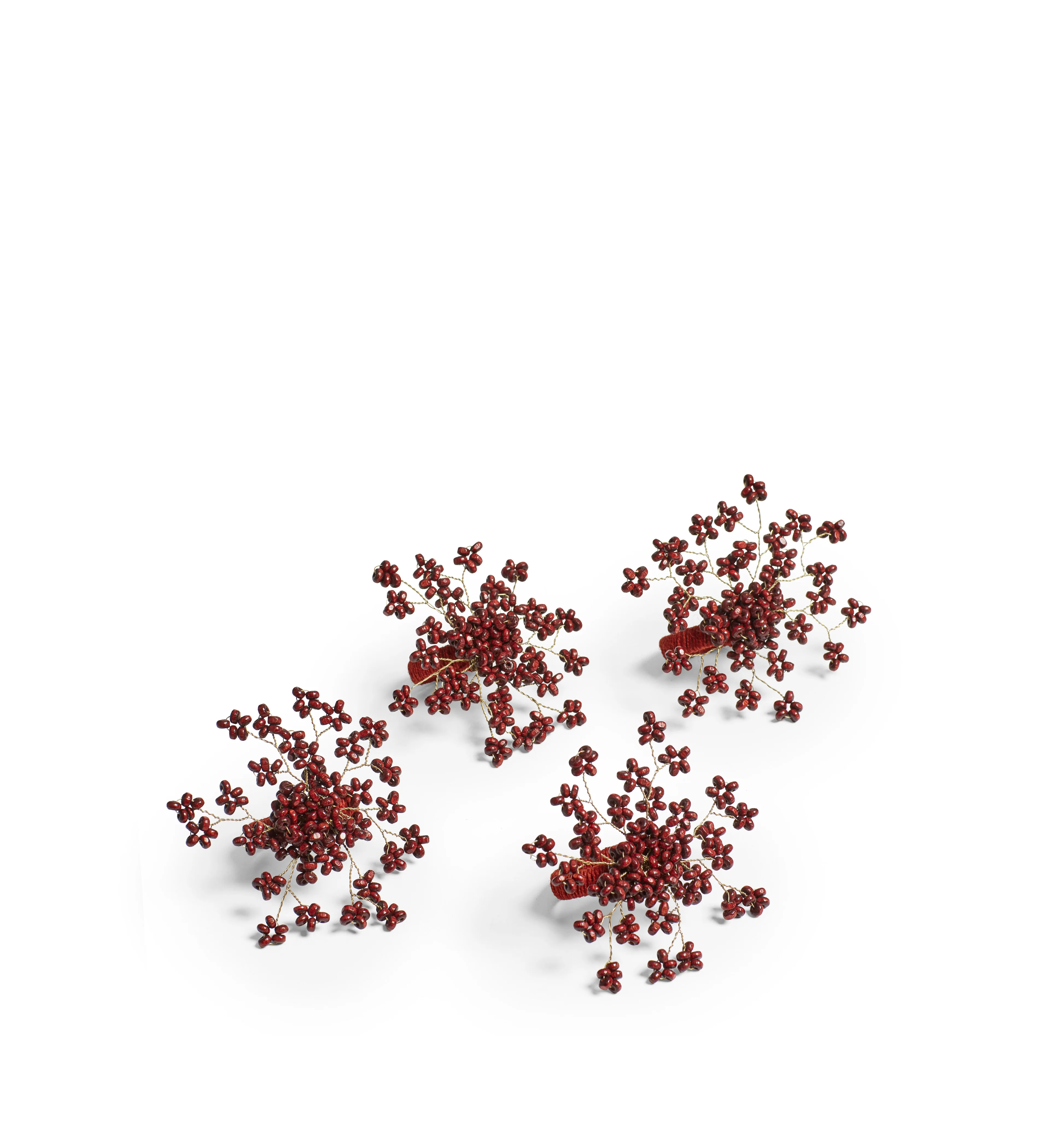Manaka Beaded Napkin Rings – Set of Four – Red