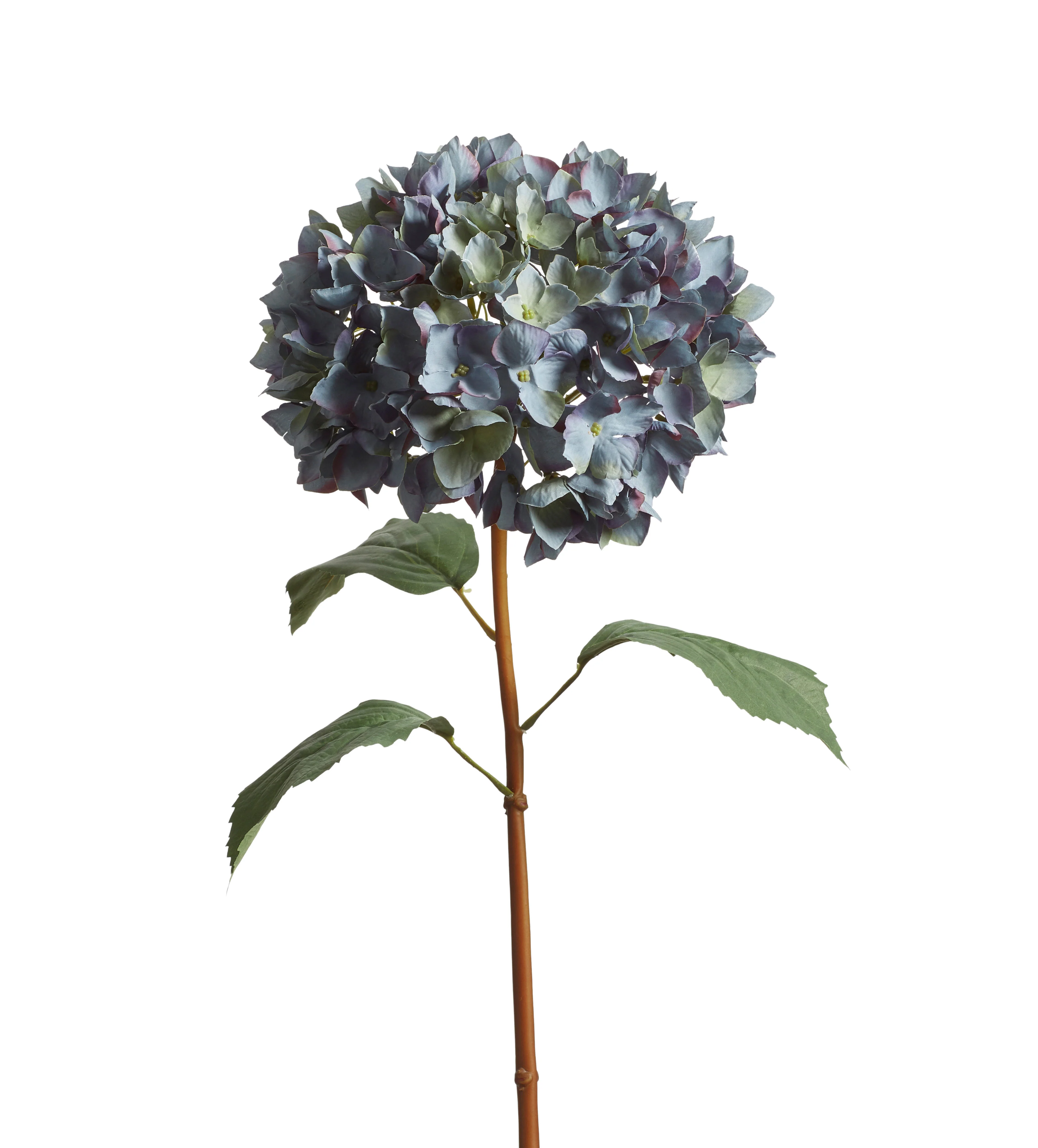 Faux Mophead Hydrangea Stem – Blue