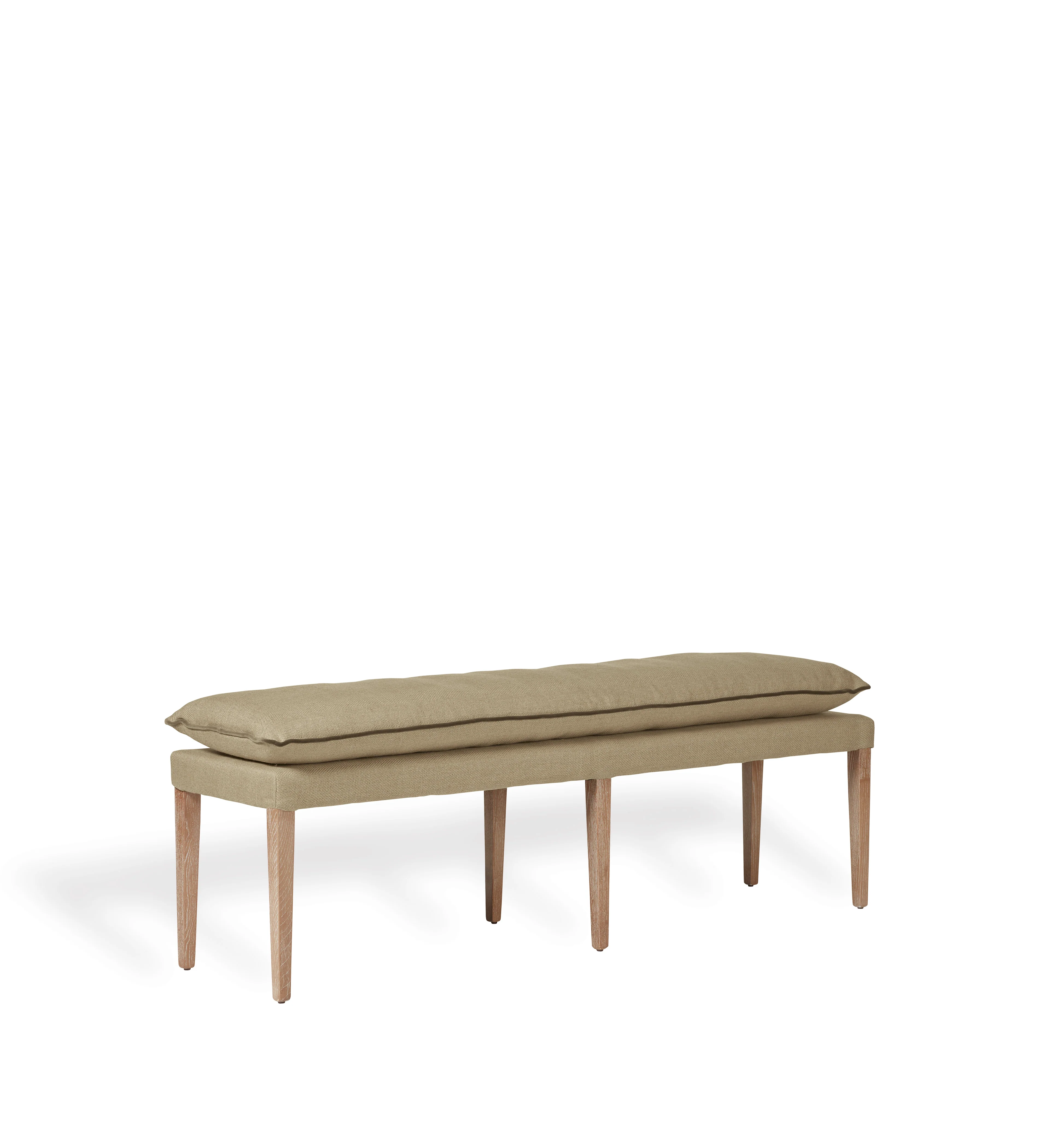 Nott Linen Bench – Wild Oats Wide Herringbone