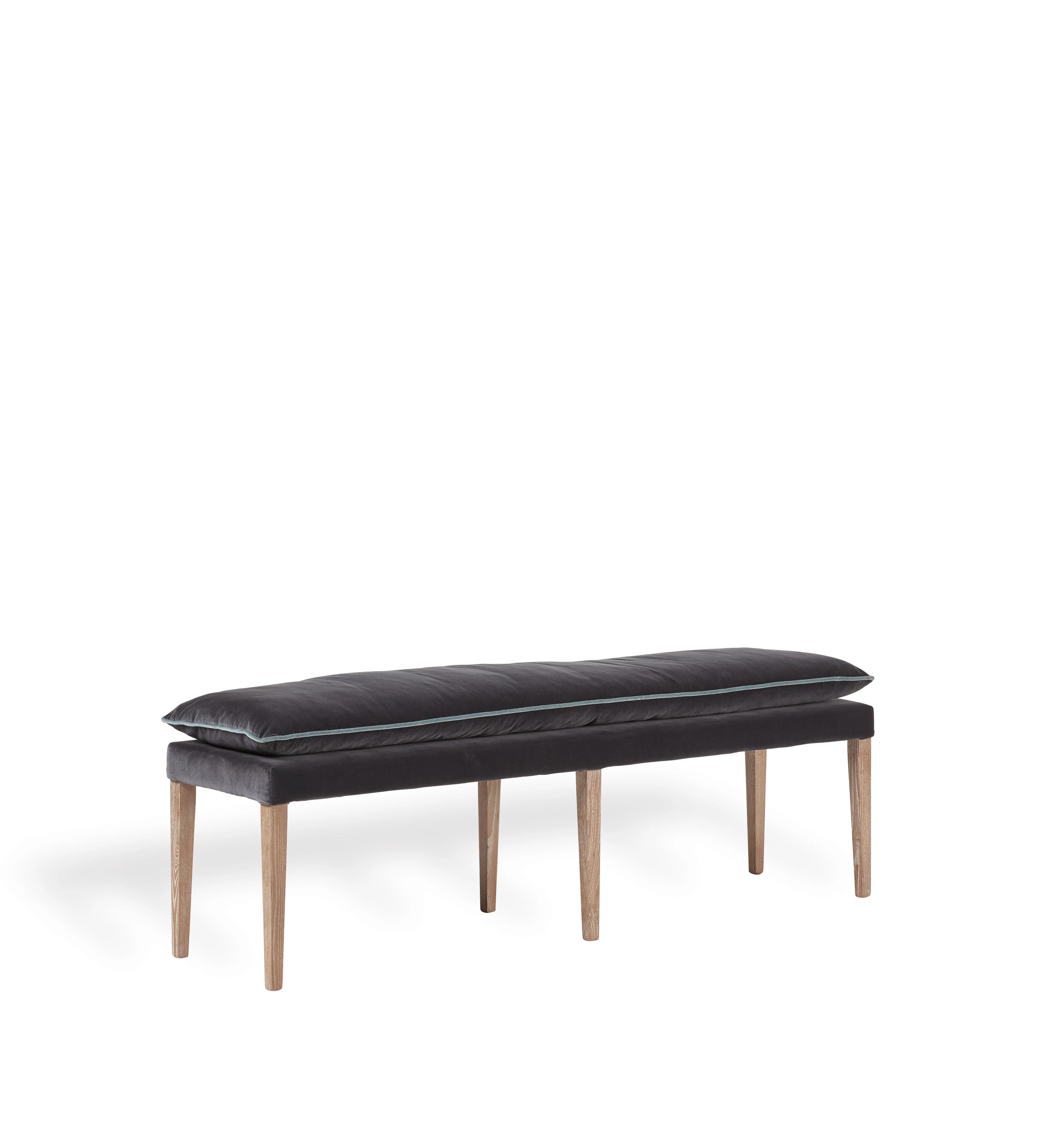 Nott Velvet Bench – Charcoal/Air Force Blue