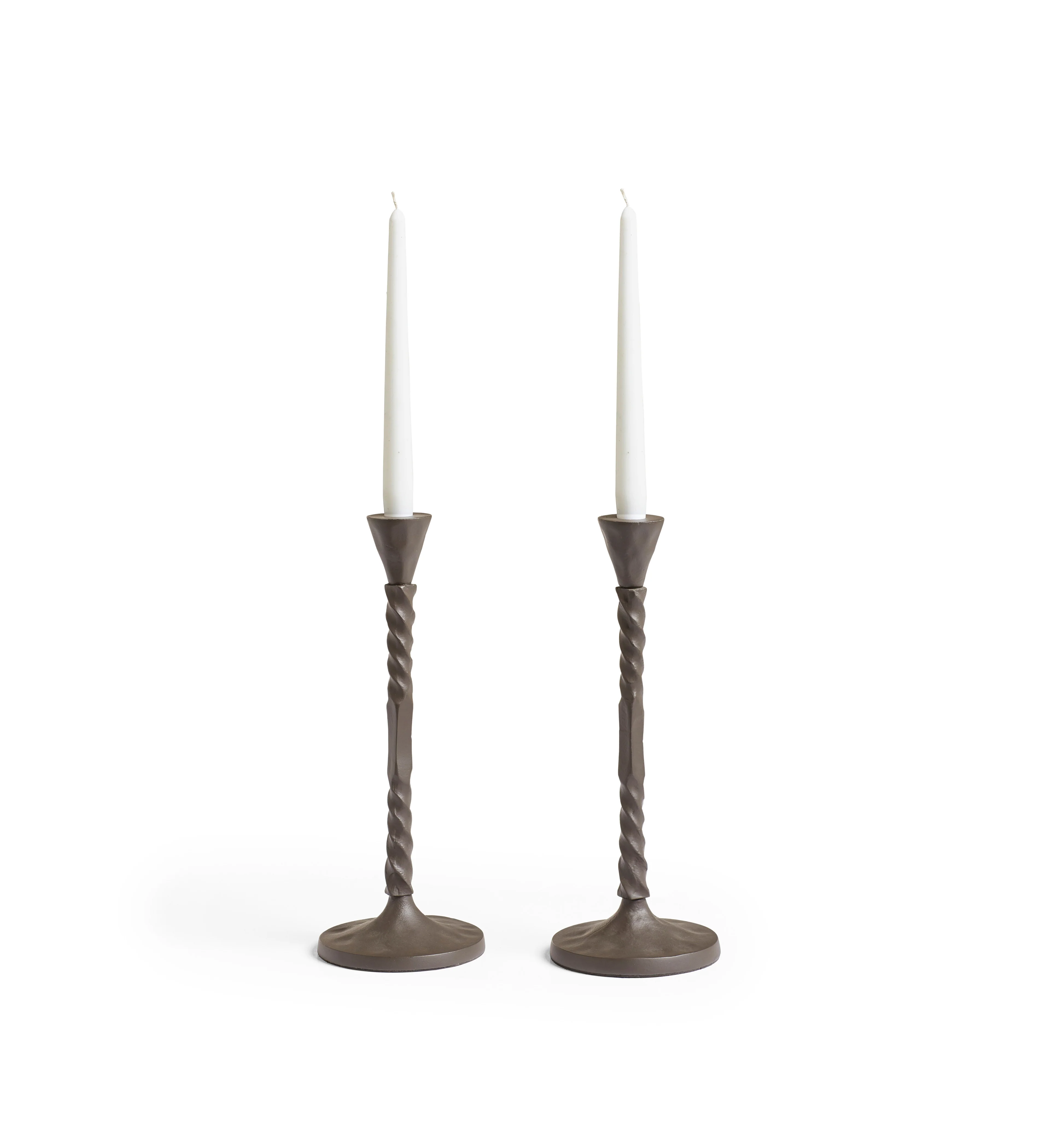Notte Candle Holders Pair – Antique Grey