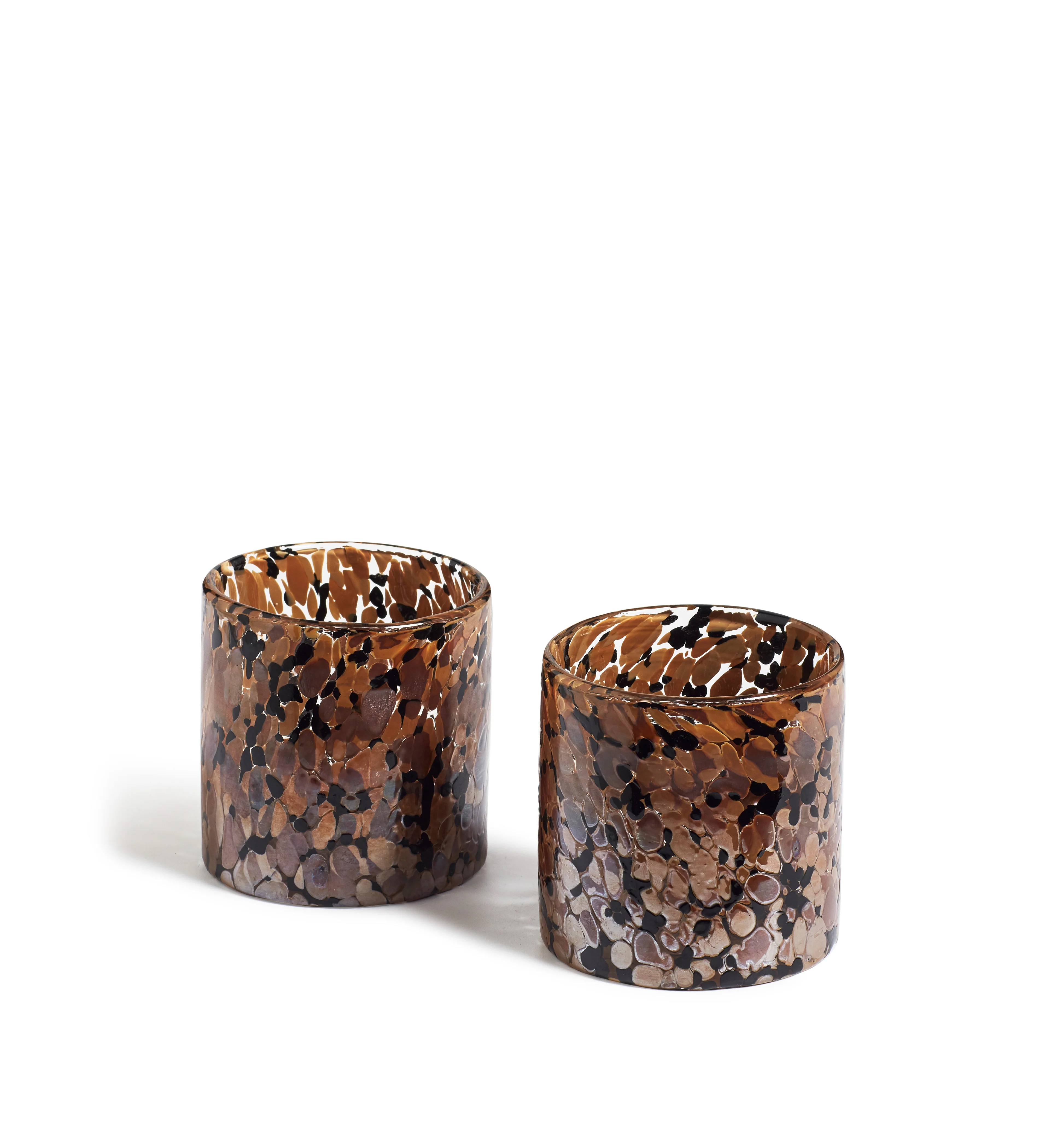 Nura Candle Holders Pair – Charcoal/Rust