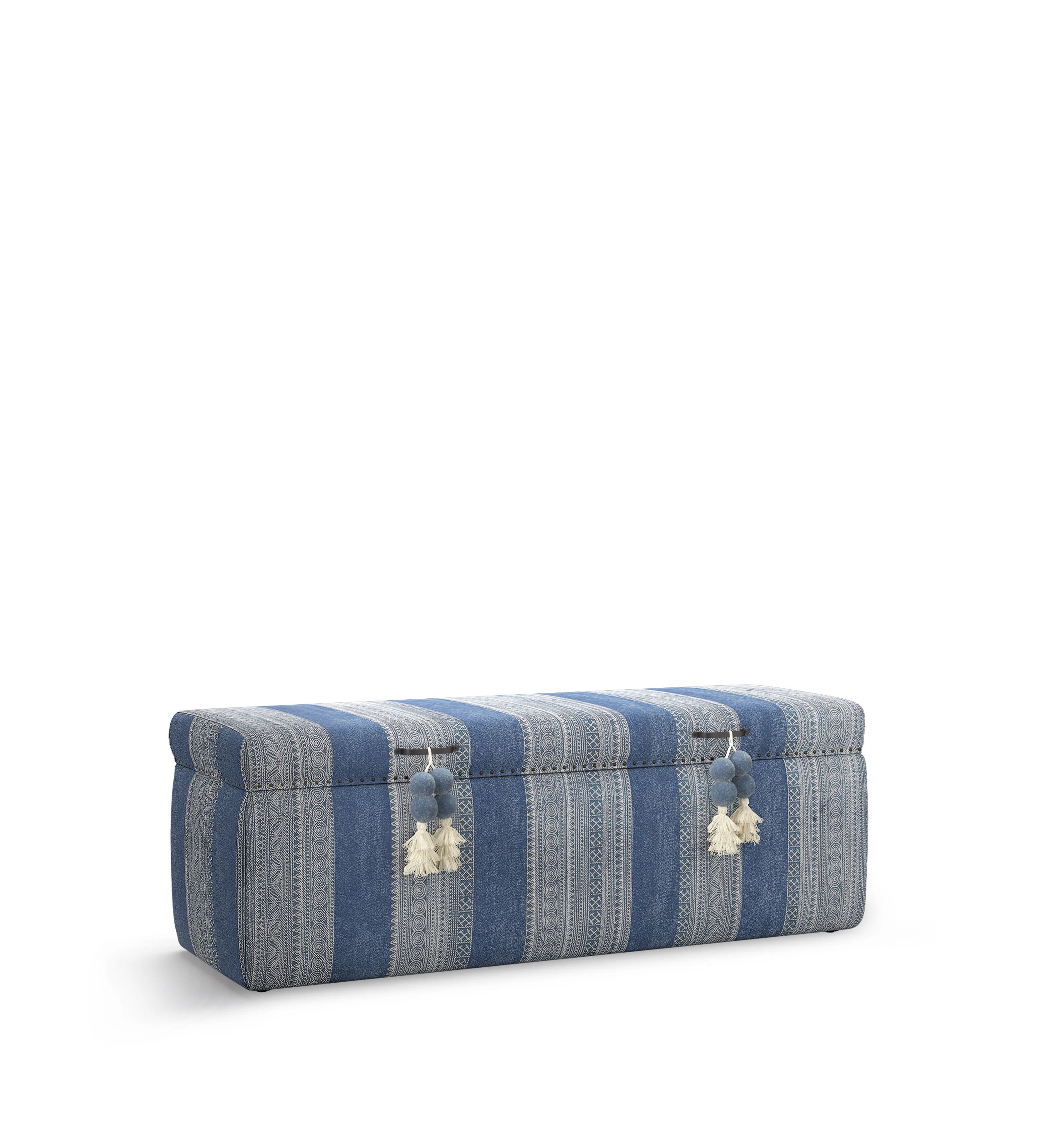 Palayam Upholstered Cotton Trunk – Blue