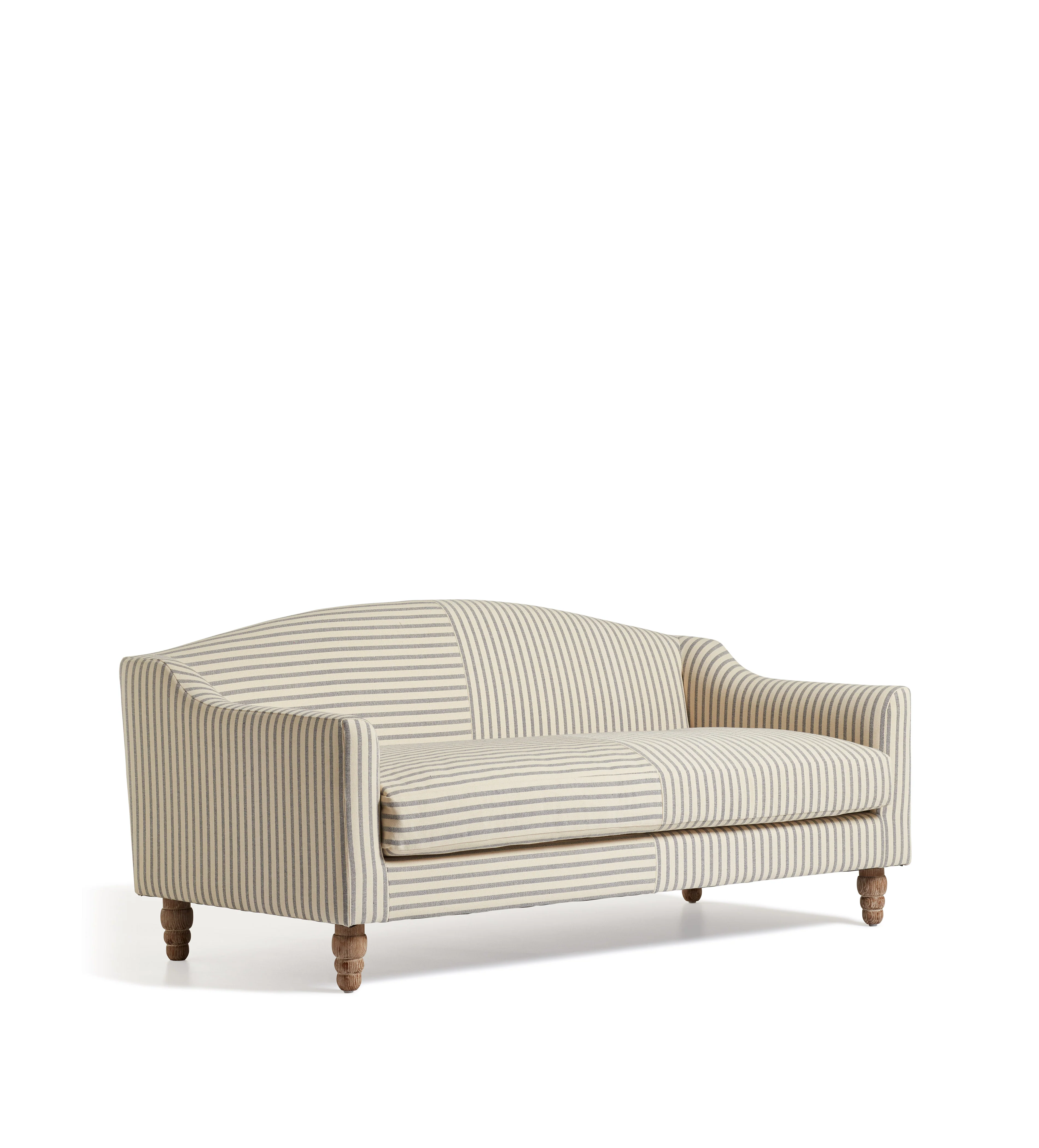 Pippo Stripe Linen 3-Seater Sofa – Sapphire