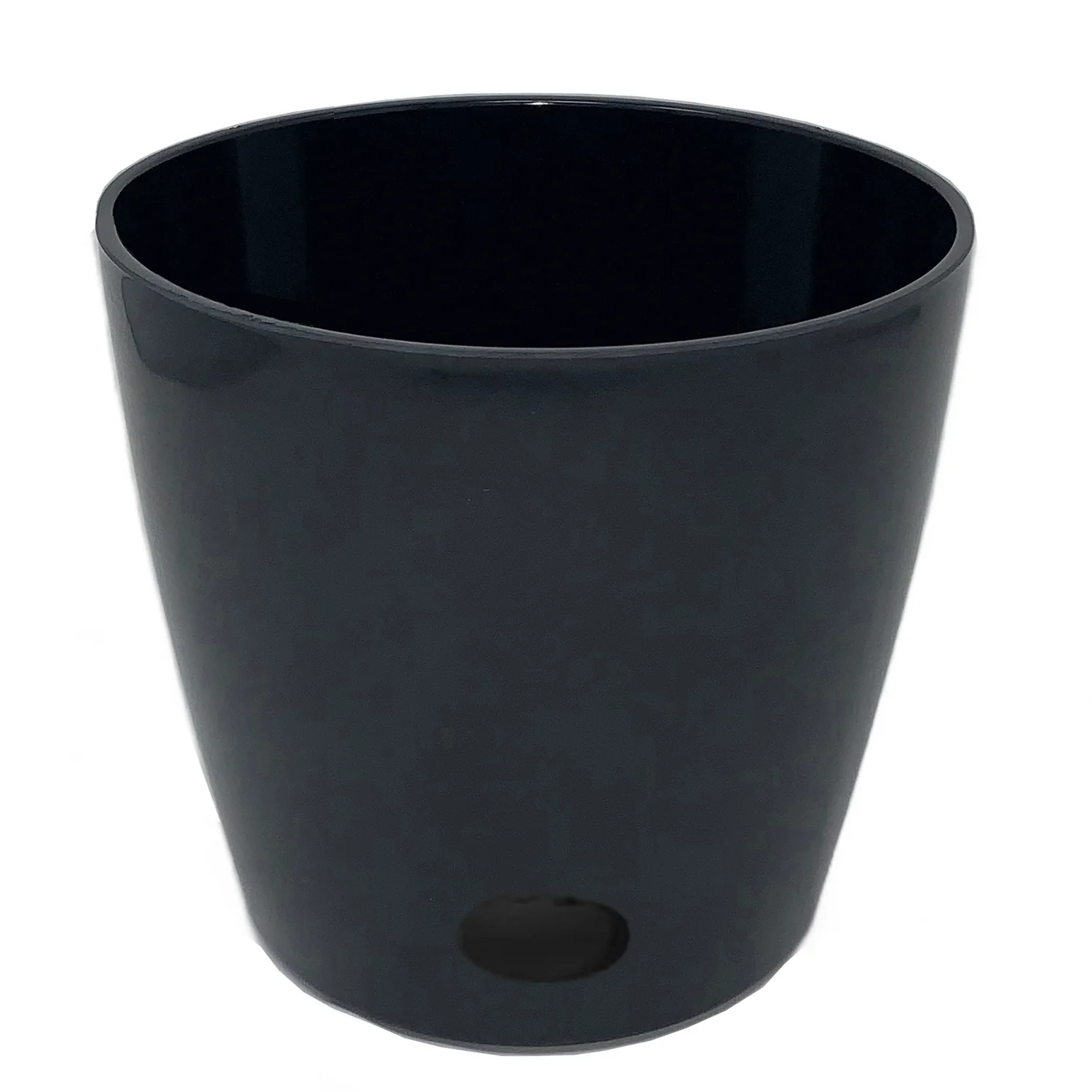 10″ Black Round Self-Watering Bamboo Pot