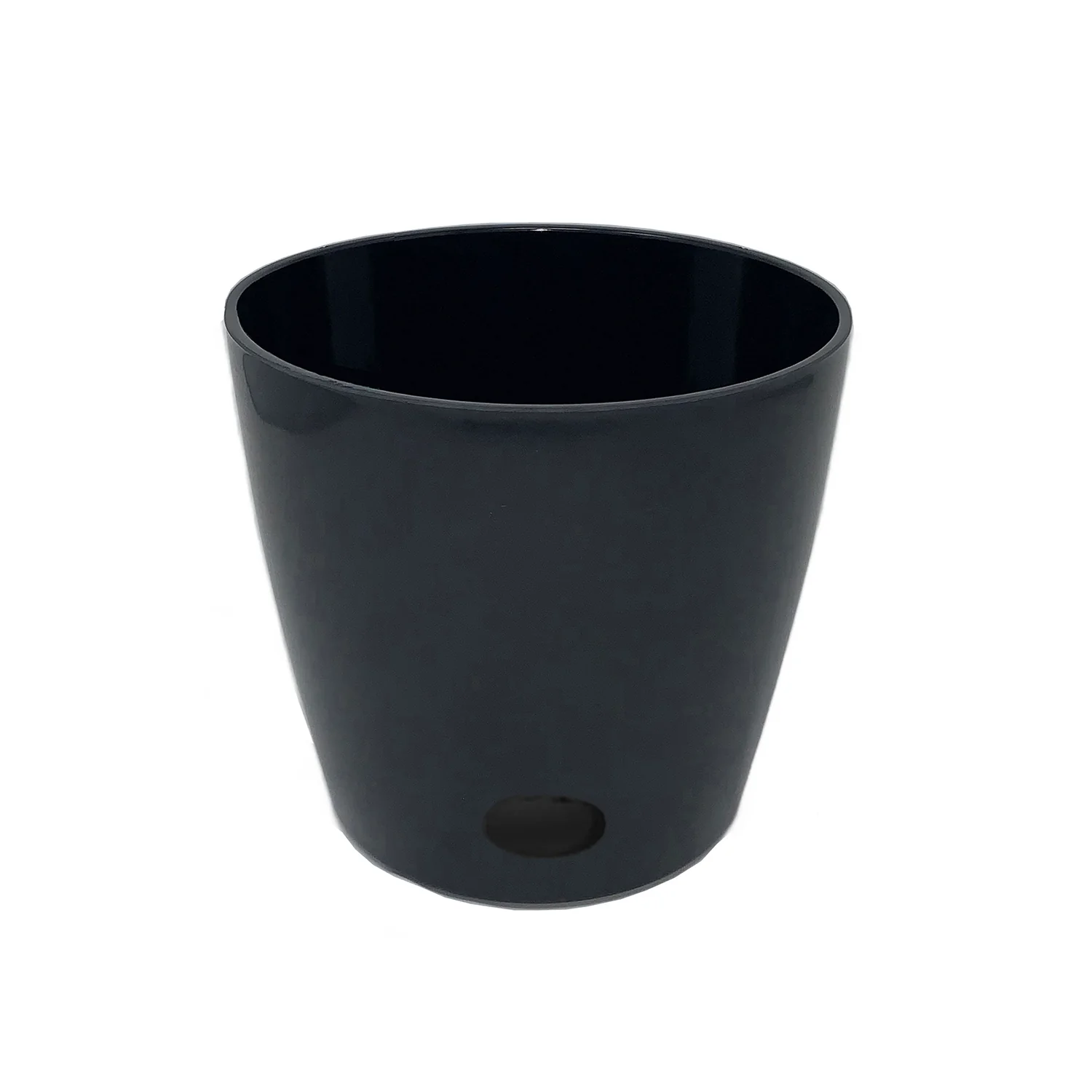 5″ Black Round Self-Watering Bamboo Pot