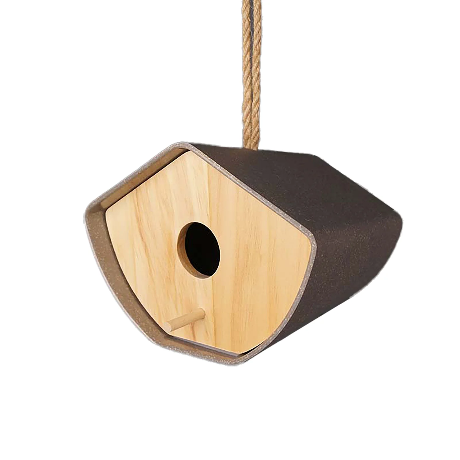 6.3″ Anthracite Japandi Birdhouse – Bamboo