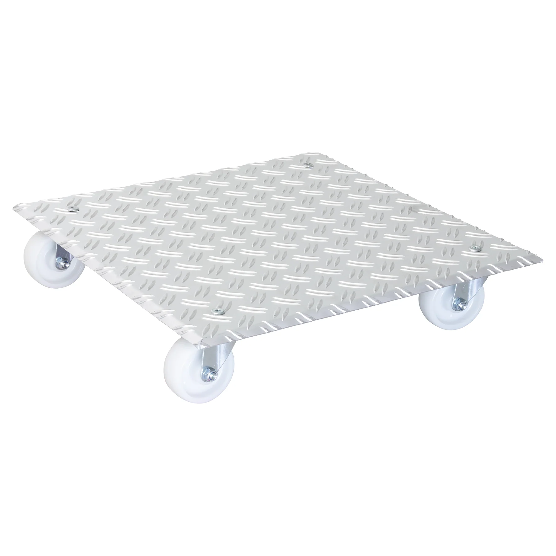 18.5″ Silver Square Diamond Plated Aluminum Plant Caddy